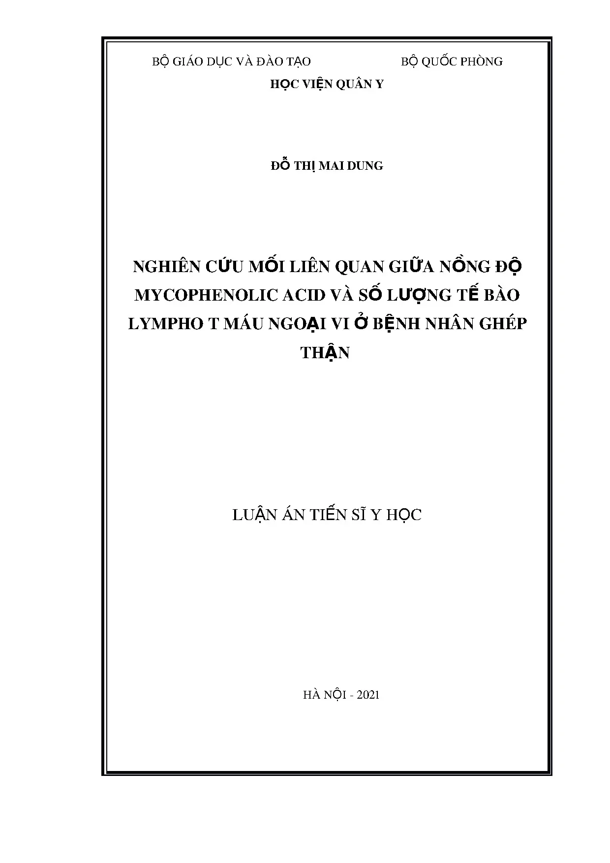 Luận án tiến sĩ y học nghiên cứu mối liên quan giữa nồng độ