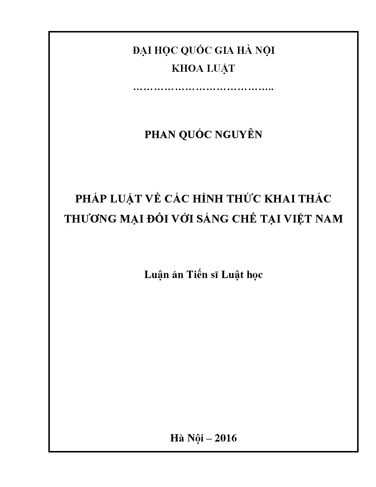 Khai thác thương mại sáng chế tại Việt Nam: Luật pháp & Thực tiễn