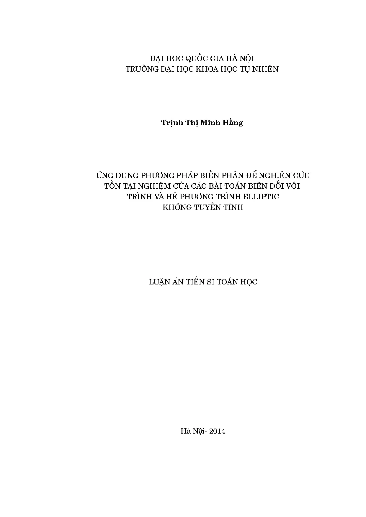 Phương pháp biến phân: Nghiên cứu nghiệm phương trình elliptic
