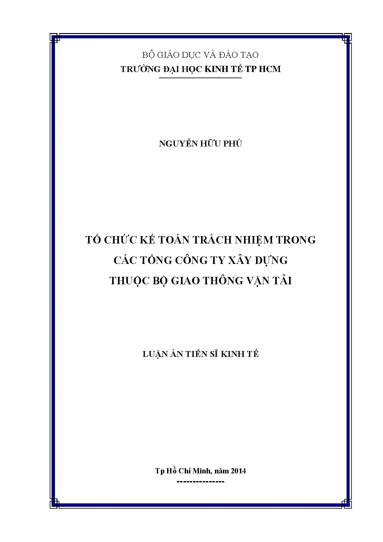 Luận án tiến sĩ kinh tế tổ chức kế toán trách nhiệm trong cá