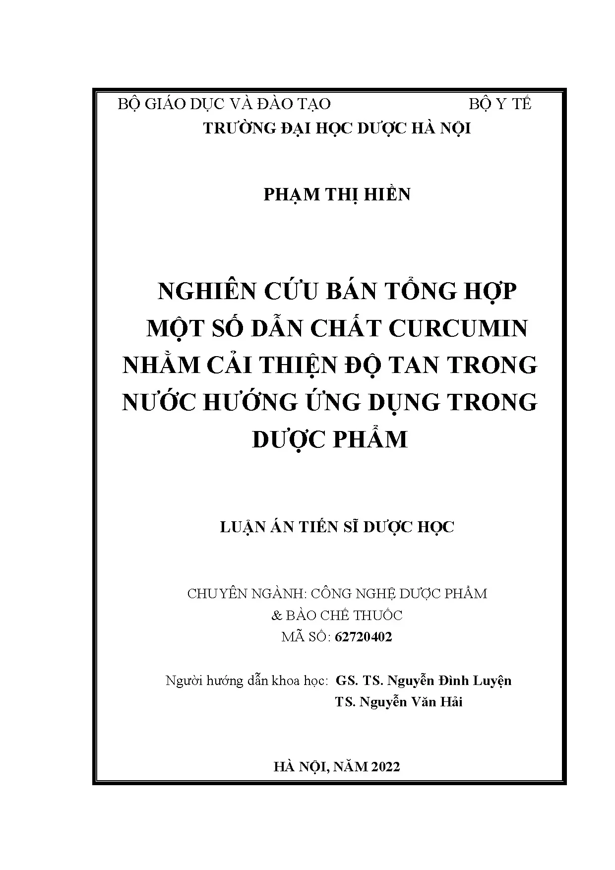 Dẫn chất Curcumin: Cải thiện độ tan, ứng dụng dược phẩm