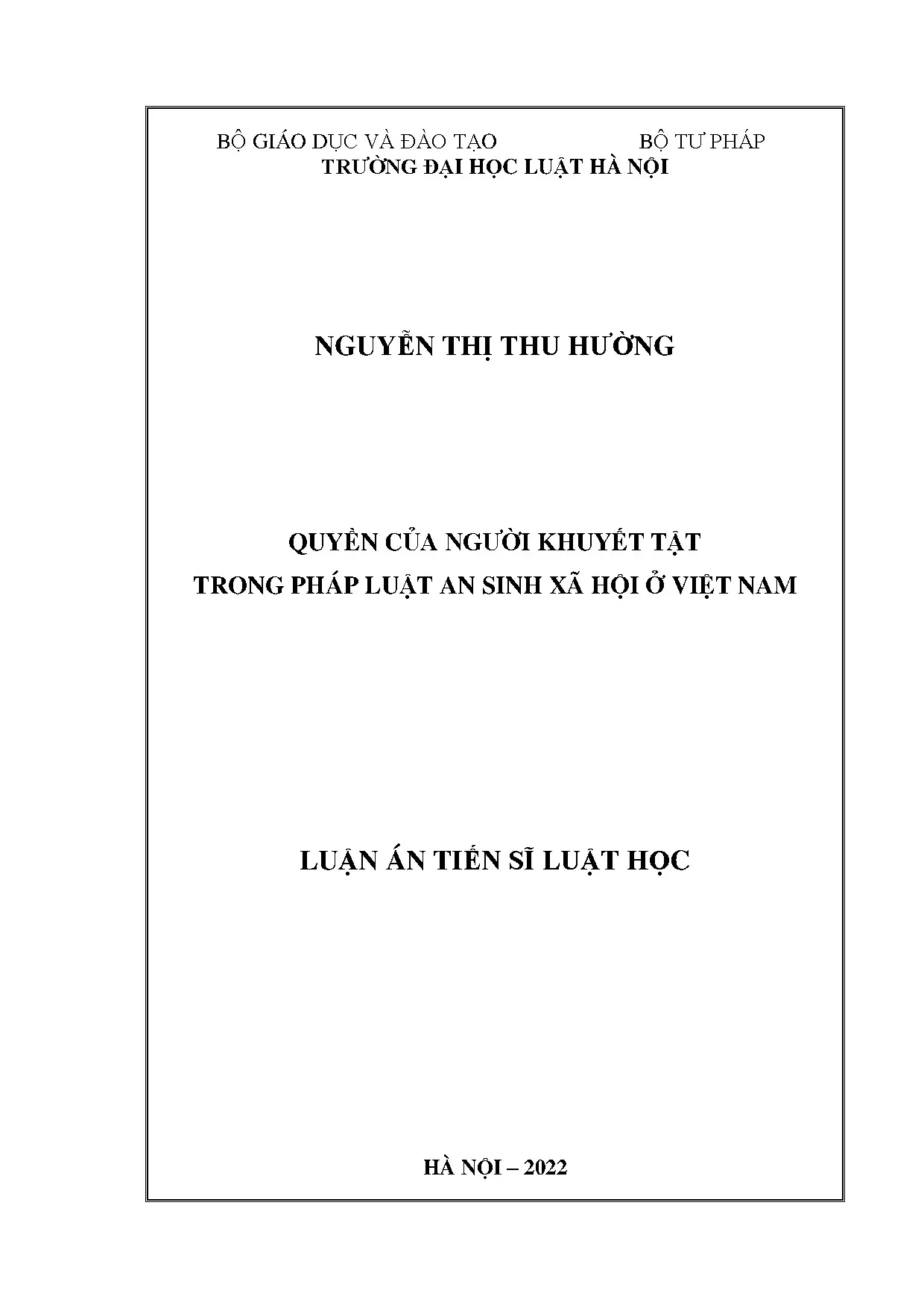 Quyền người khuyết tật trong pháp luật an sinh xã hội Việt Nam