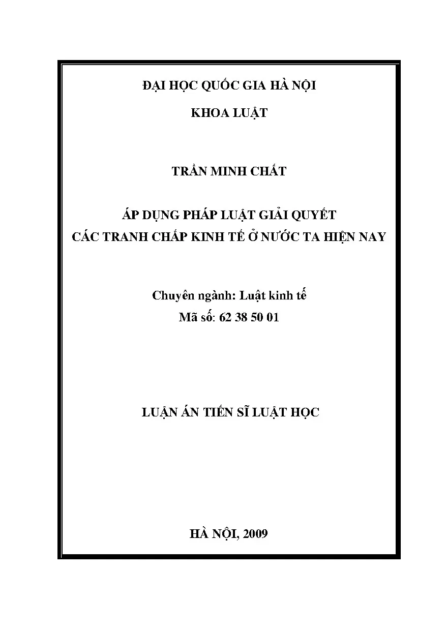 Áp dụng pháp luật giải quyết tranh chấp kinh tế