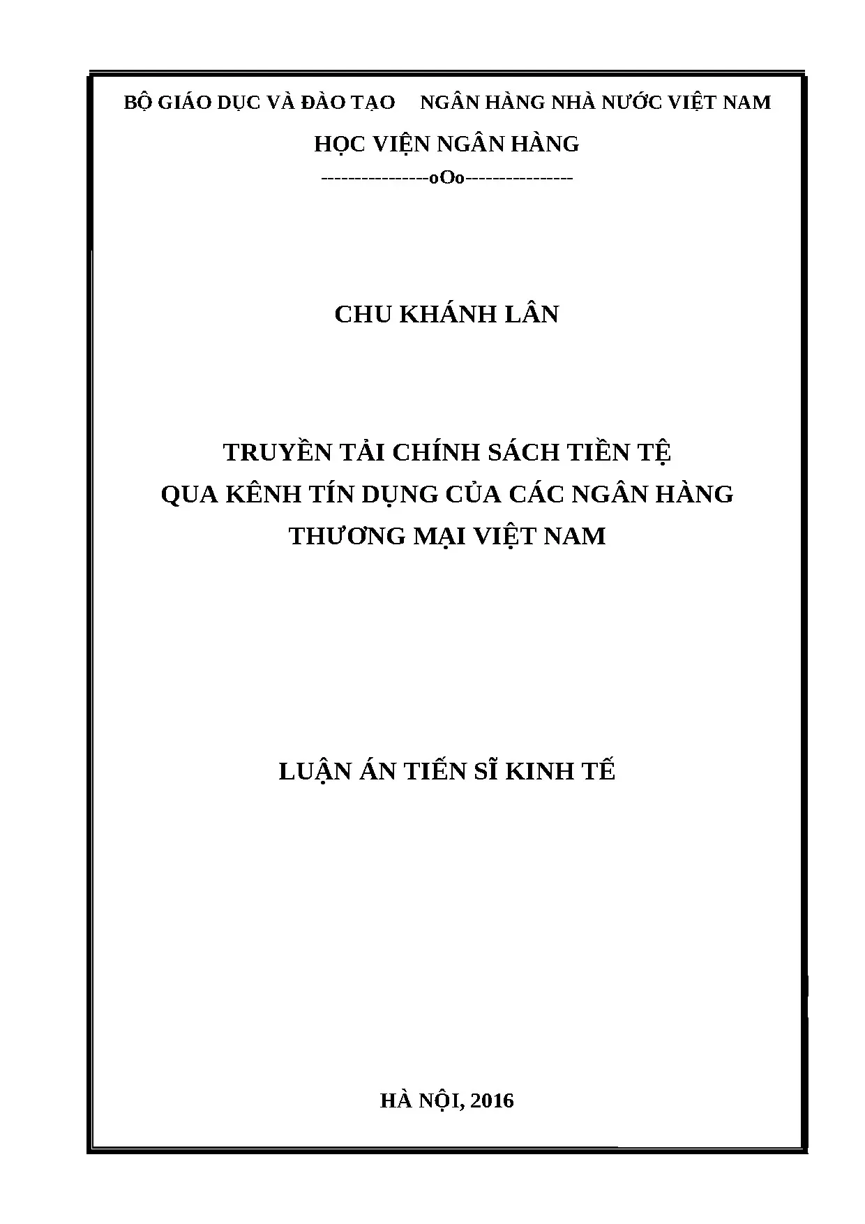 Truyền tải chính sách tiền tệ qua kênh tín dụng của các ngân