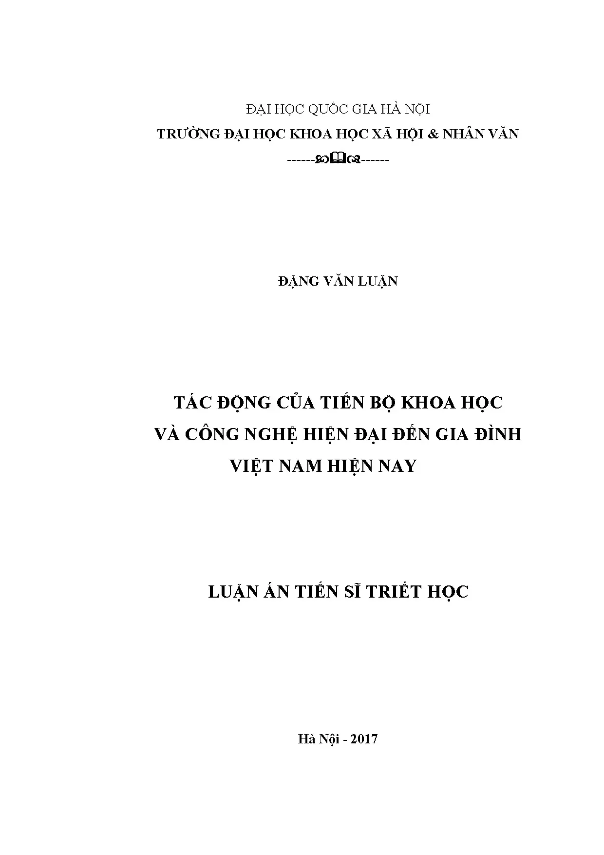 Tác động Khoa học Công nghệ đến Gia đình Việt Nam Hiện Nay