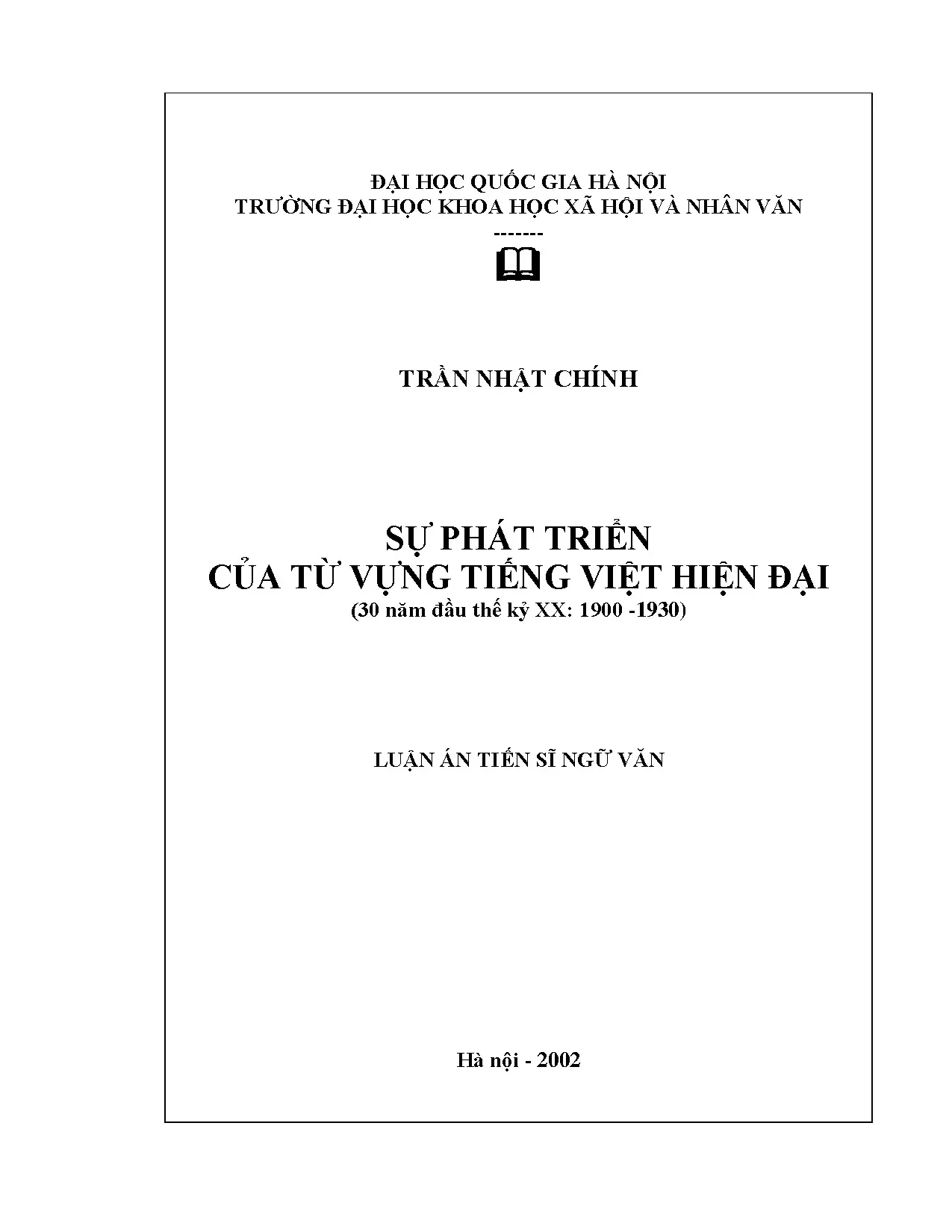 Sự phát triển từ vựng tiếng Việt hiện đại 1900-1930