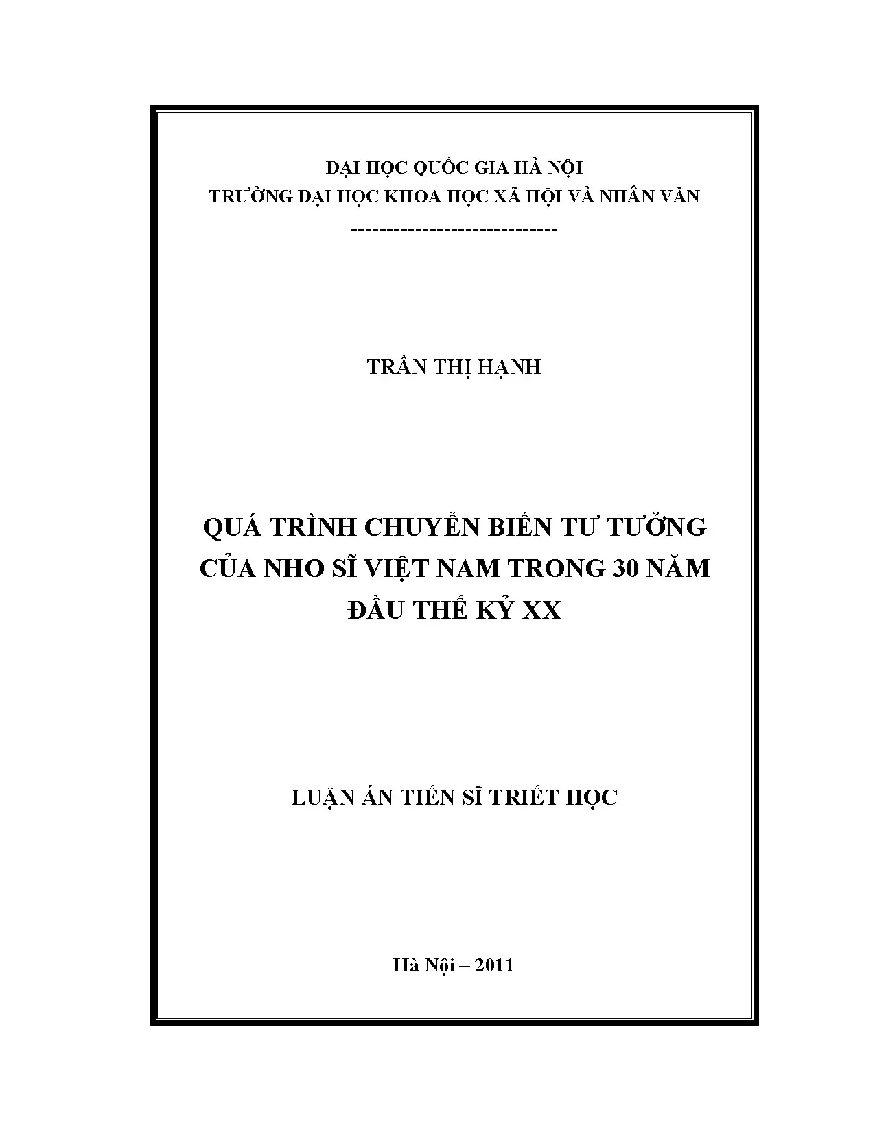 Chuyển biến tư tưởng nho sĩ Việt Nam đầu thế kỷ XX