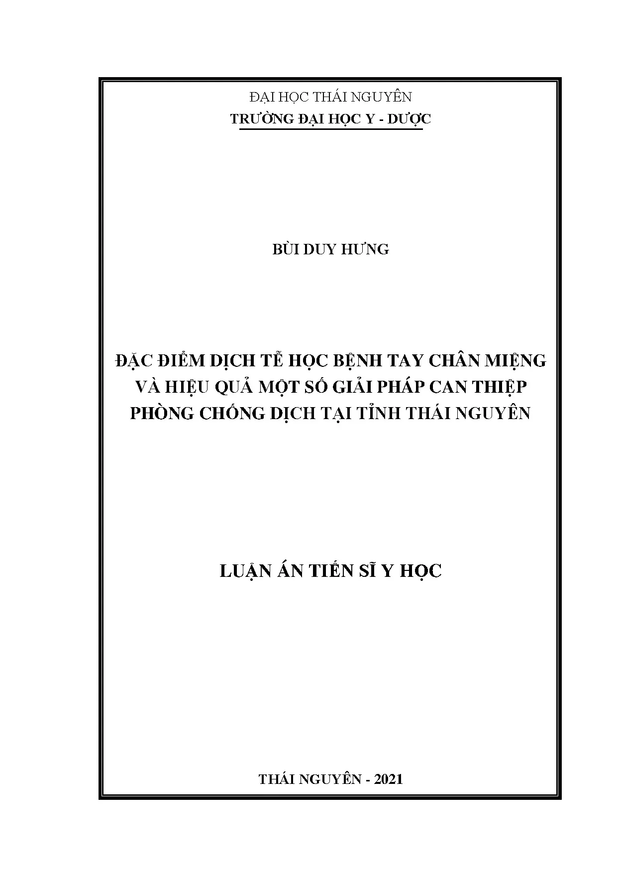 Đặc điểm dịch tễ TCM & hiệu quả can thiệp phòng chống tại Thái Nguyên