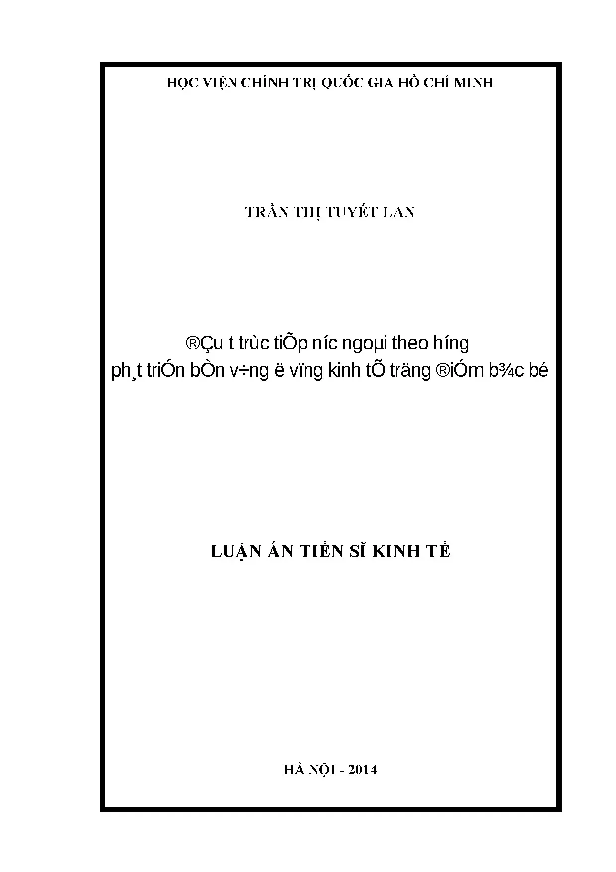 Luận án tiến sĩ kinh tế đầu tư trực tiếp nước ngoài theo hươ