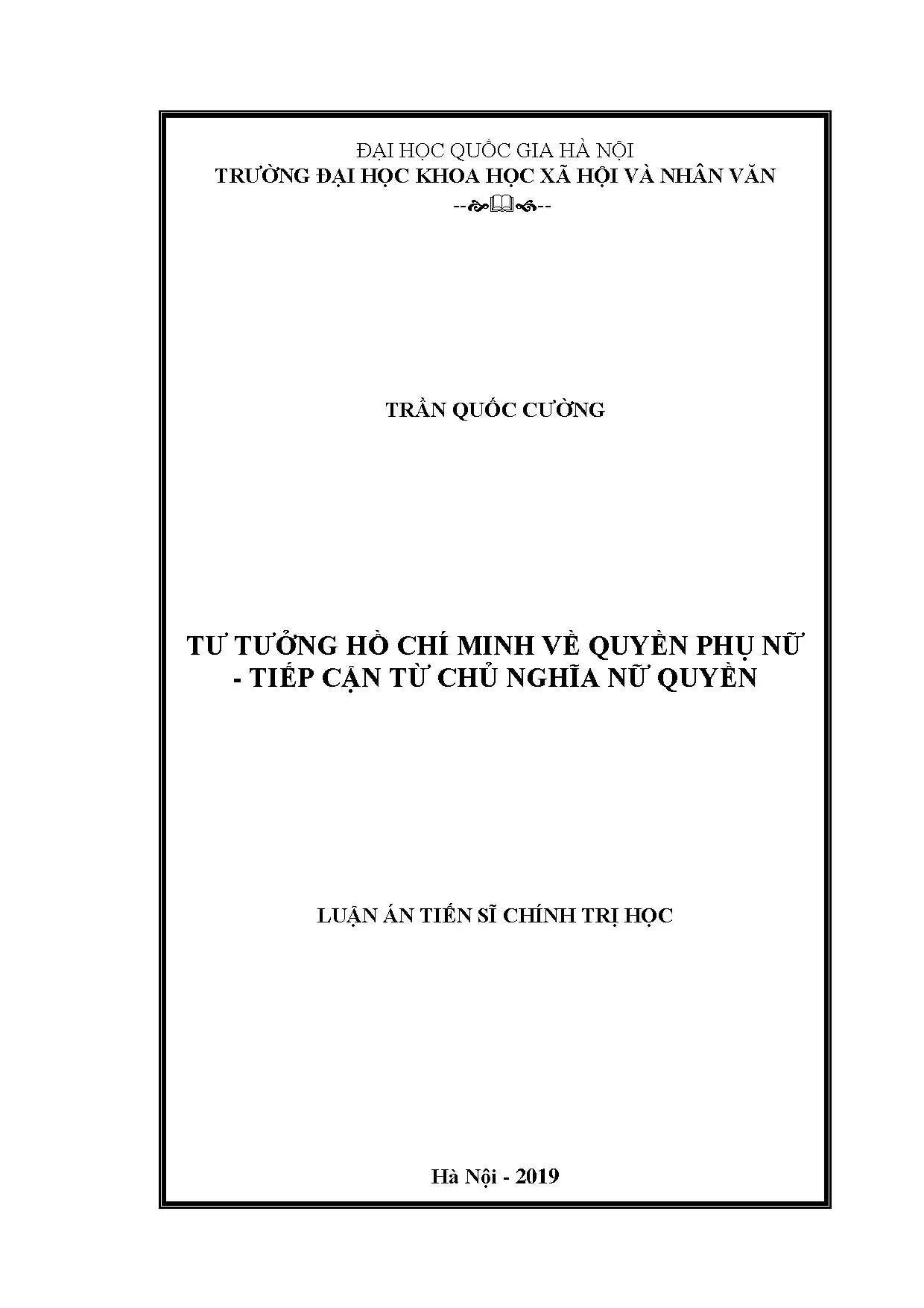Tư tưởng Hồ Chí Minh về quyền phụ nữ qua lăng kính nữ quyền
