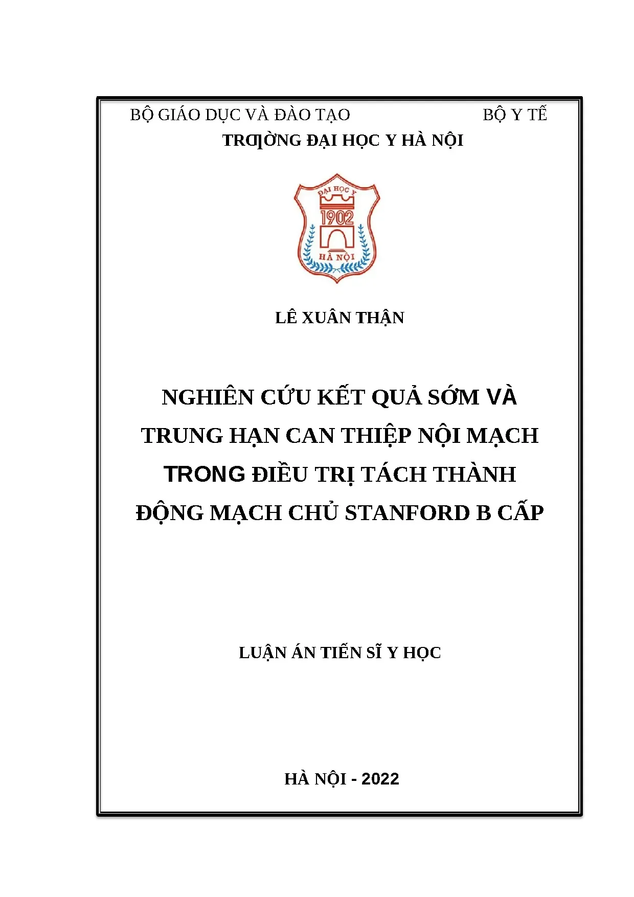 Kết quả TEVAR điều trị tách thành ĐMC Stanford B cấp