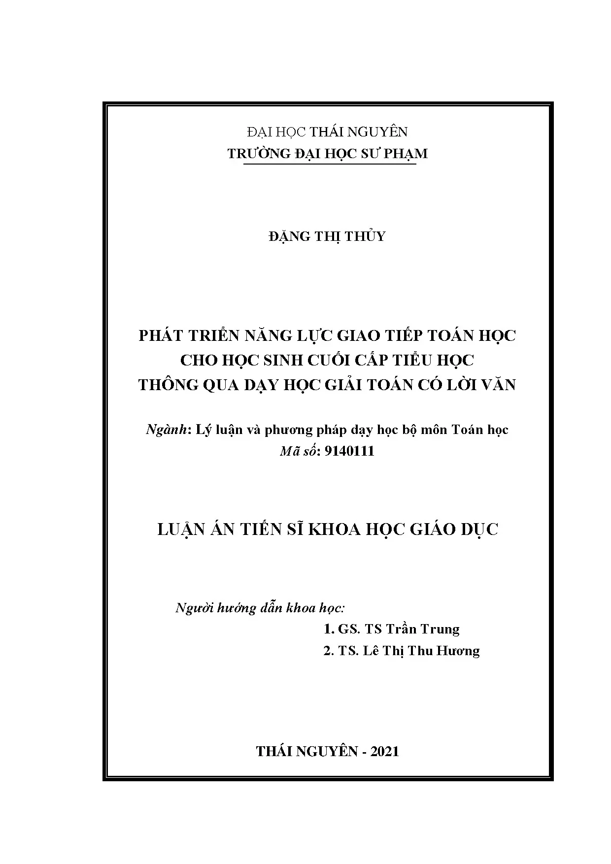 Phát triển năng lực giao tiếp toán học tiểu học qua bài toán có lời