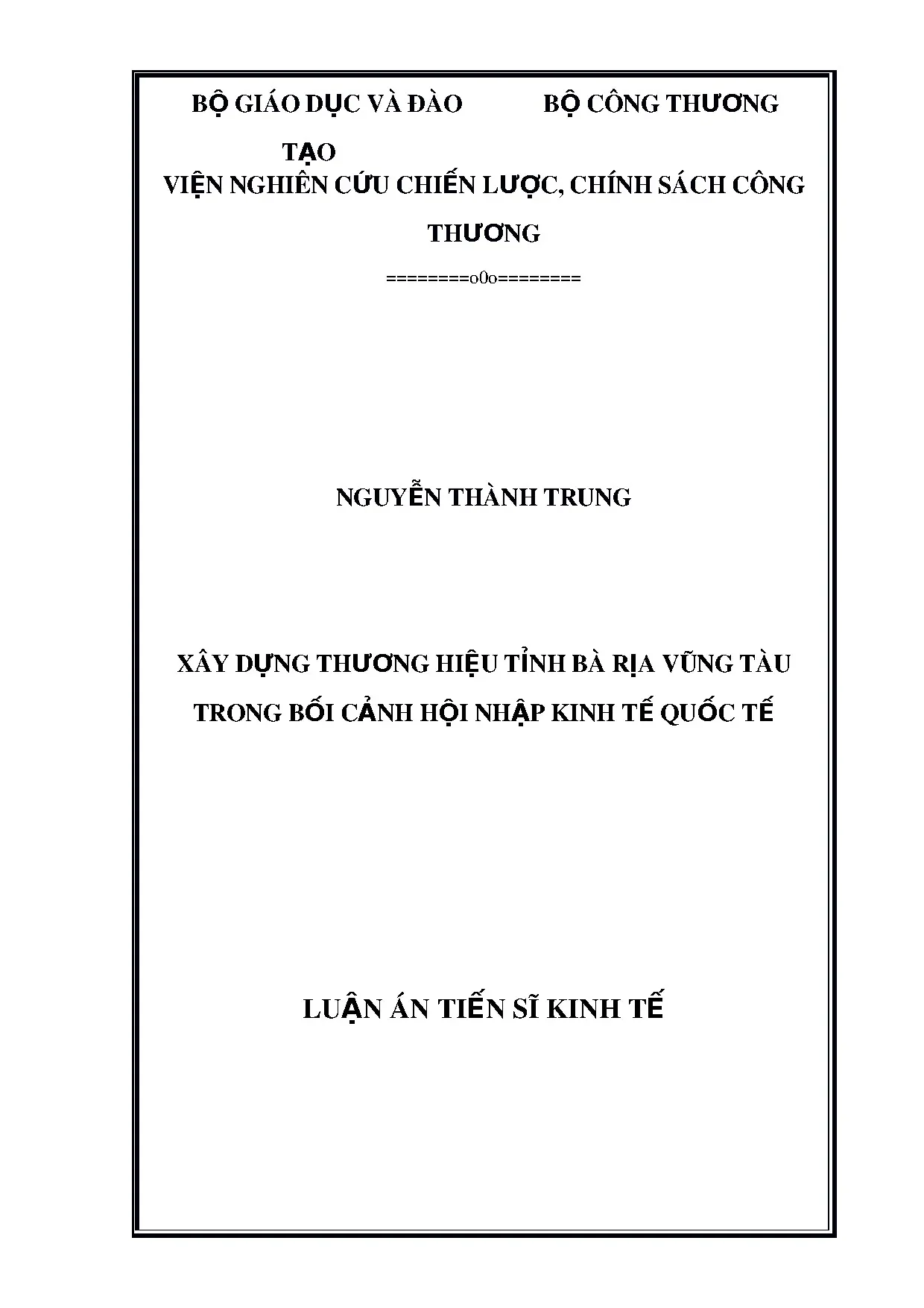 Xây dựng thương hiệu tỉnh Bà Rịa Vũng Tàu trong hội nhập quốc tế