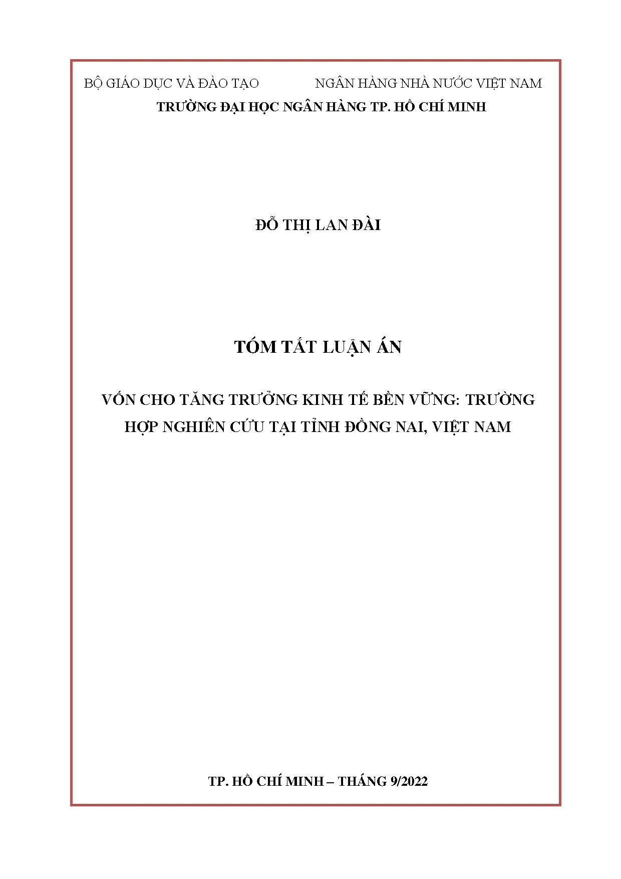 Vốn cho tăng trưởng kinh tế bền vững trường hợp nghiên cứu t