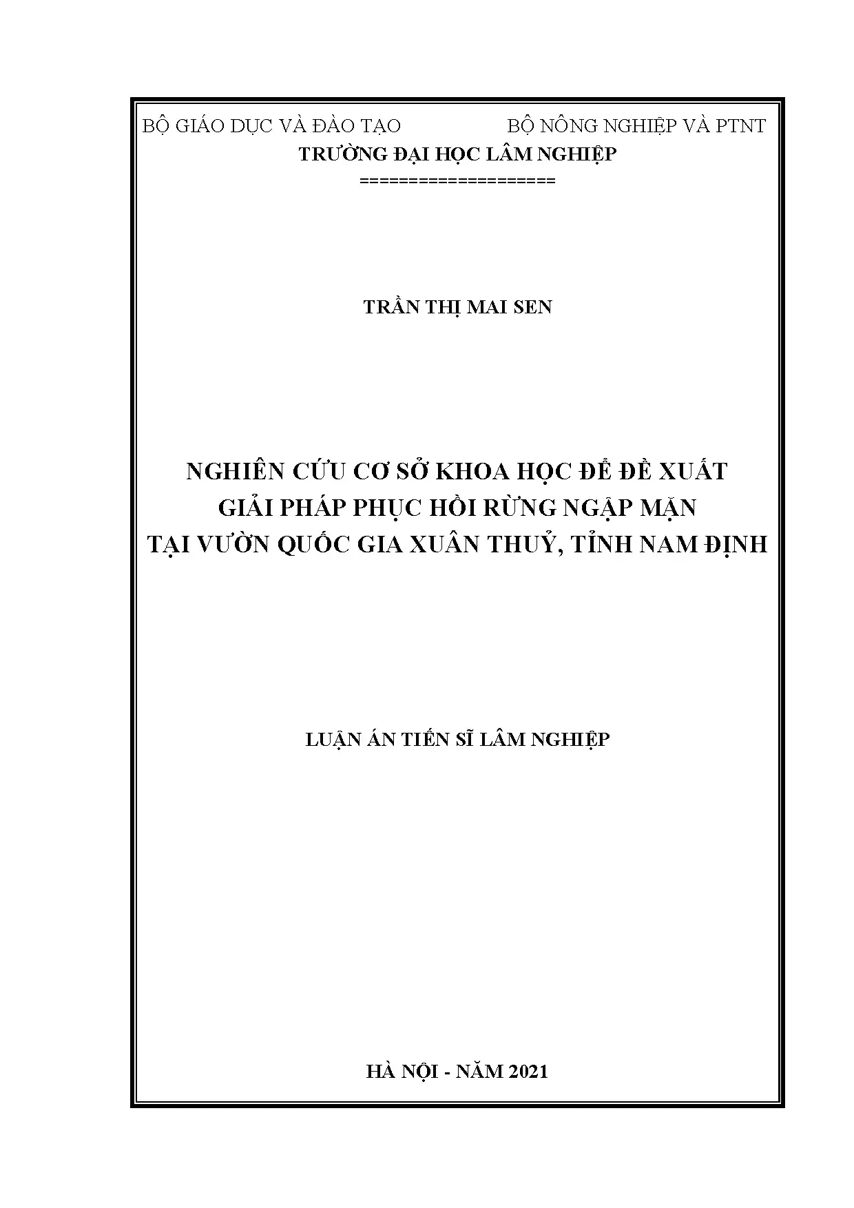 Luận án tiến sĩ nghiên cứu cơ sở khoa học để đề xuất giải ph