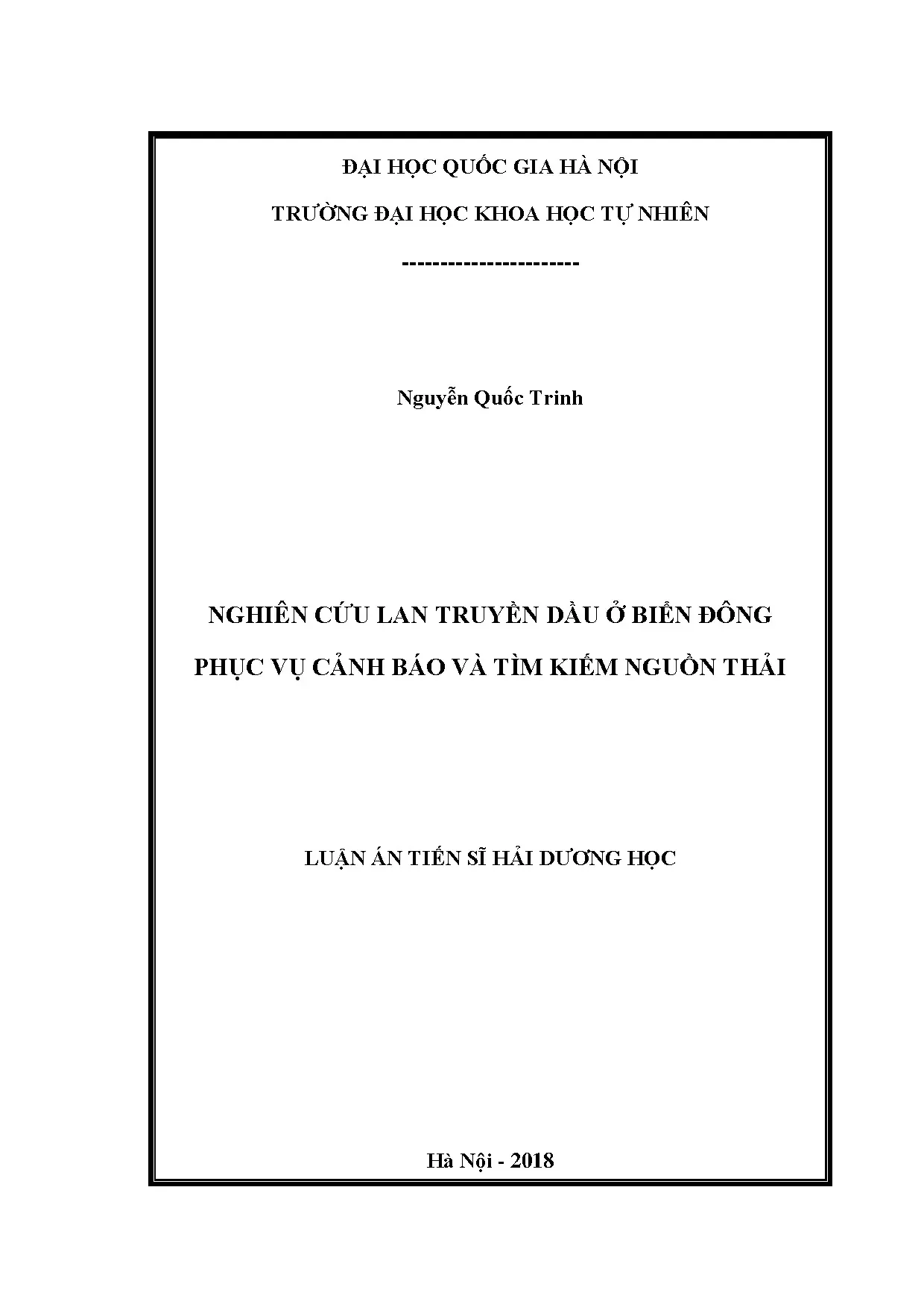 Nghiên cứu lan truyền dầu ở Biển Đông