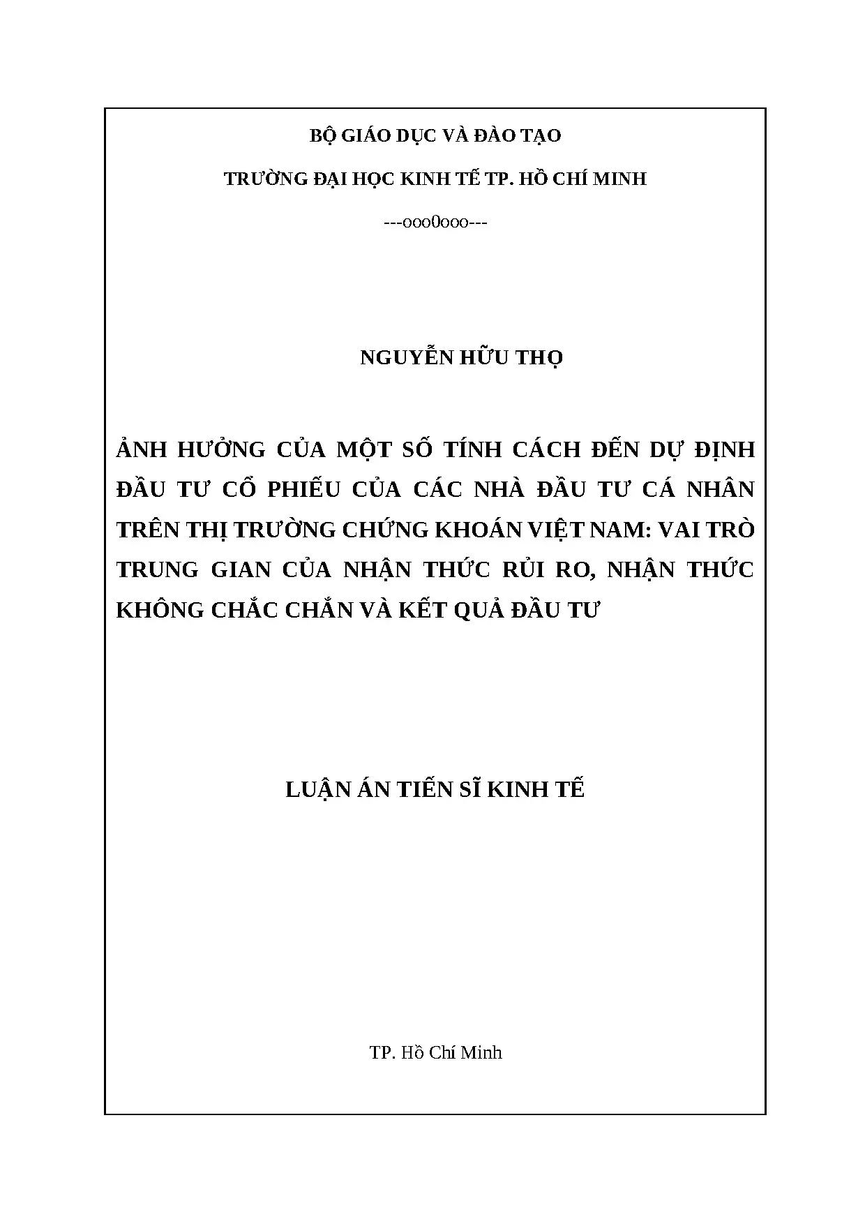 Ảnh hưởng tính cách đến đầu tư cổ phiếu Việt Nam