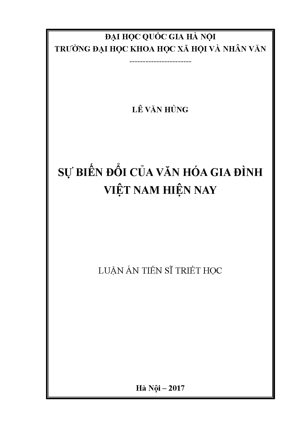 Sự biến đổi văn hóa gia đình Việt Nam hiện nay