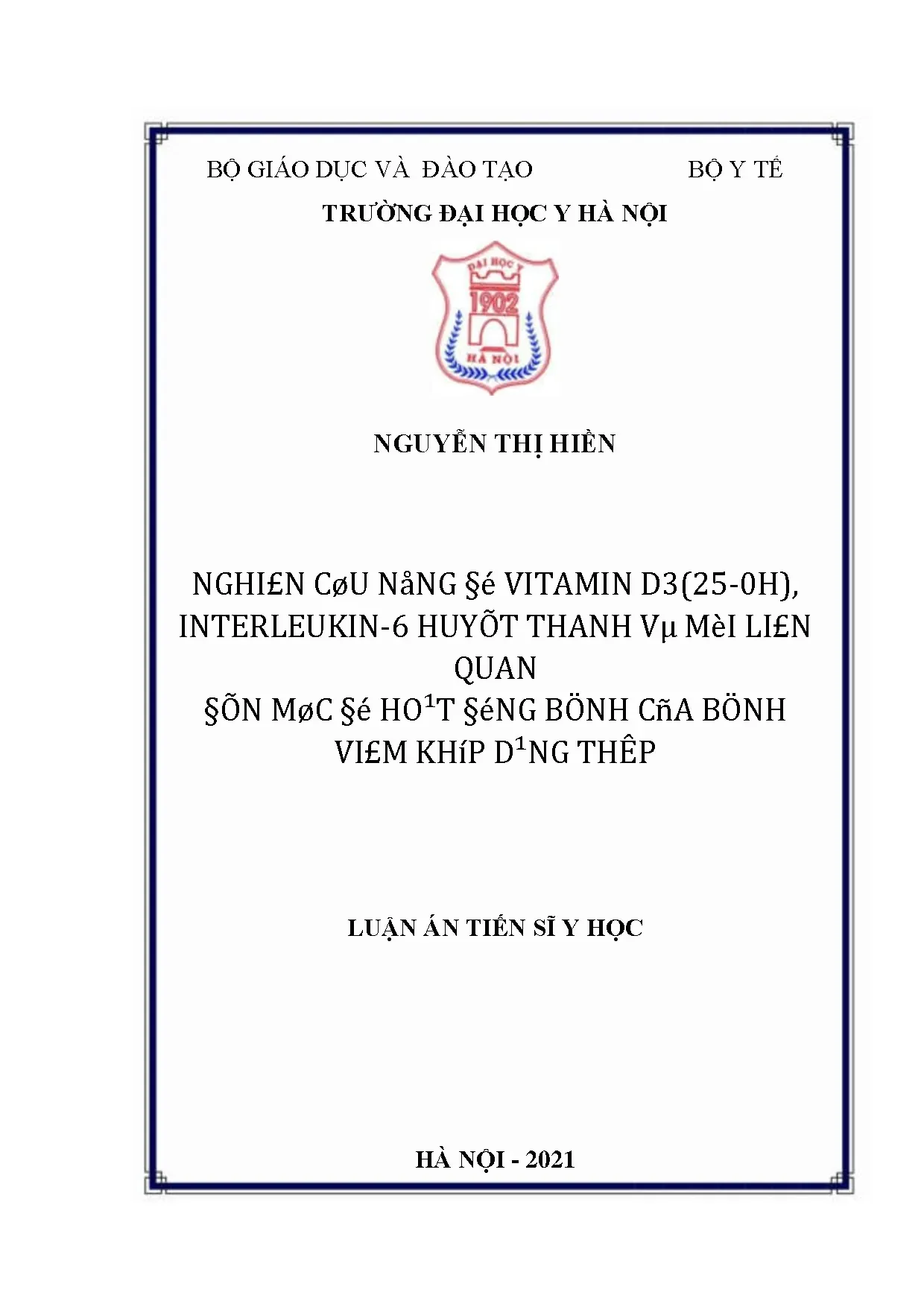 Vitamin D3, IL-6 và viêm khớp dạng thấp: Nghiên cứu tại Đại học Y Hà Nội