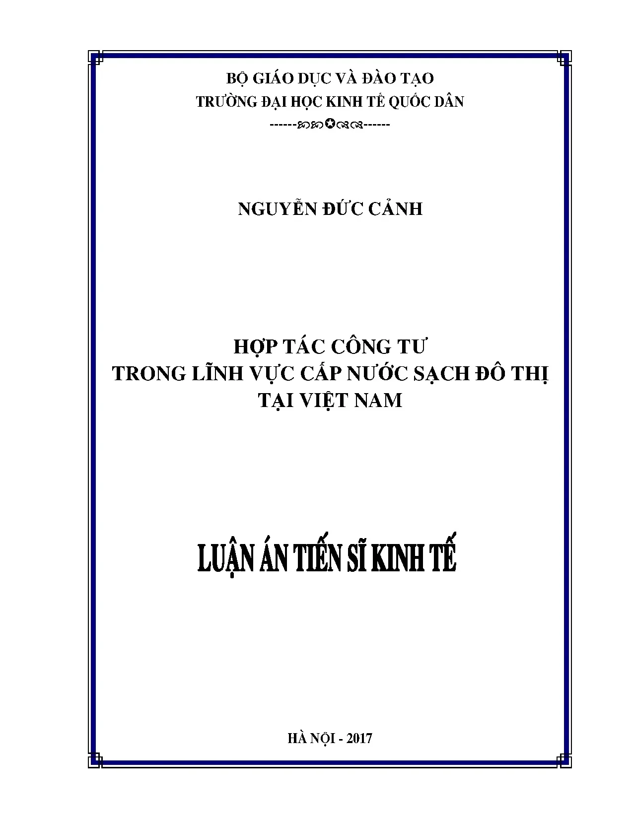 Hợp tác công tư cấp nước sạch đô thị tại Việt Nam