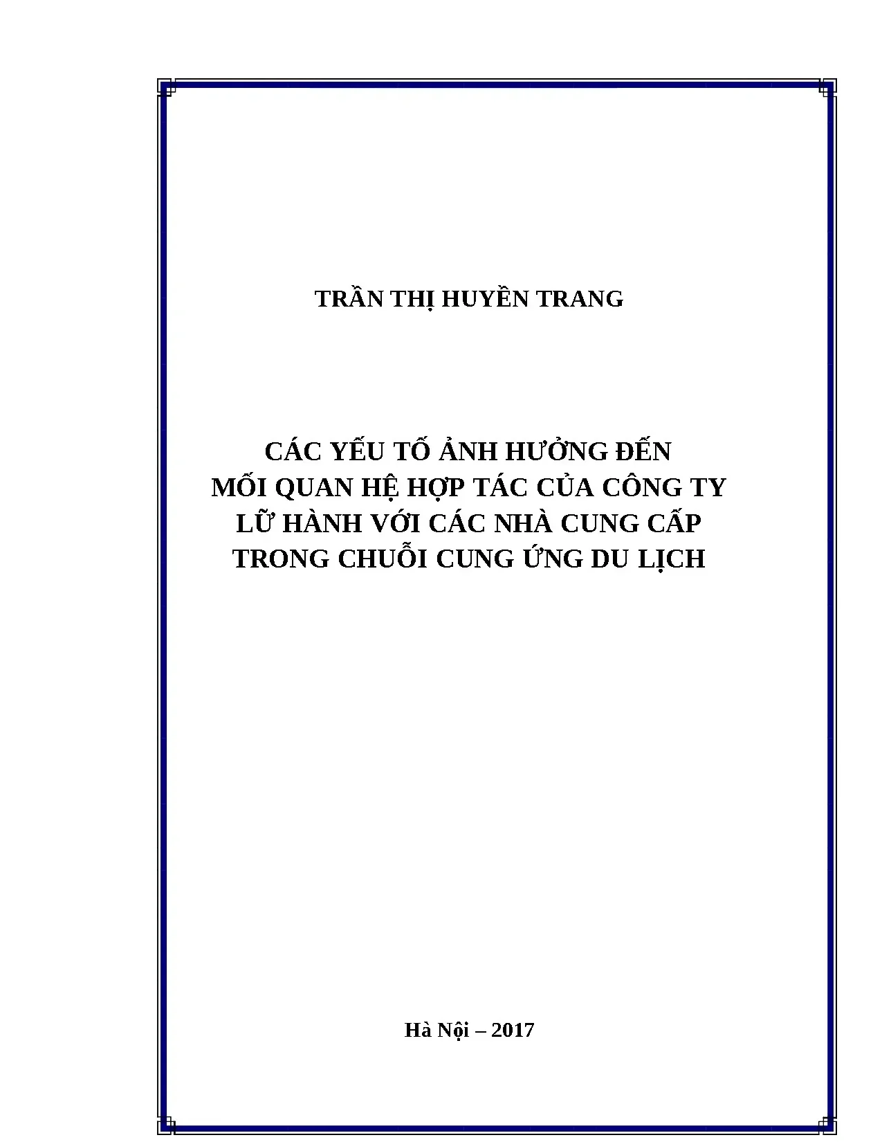 Các yếu tố ảnh hưởng mối quan hệ hợp tác của công ty lữ hành