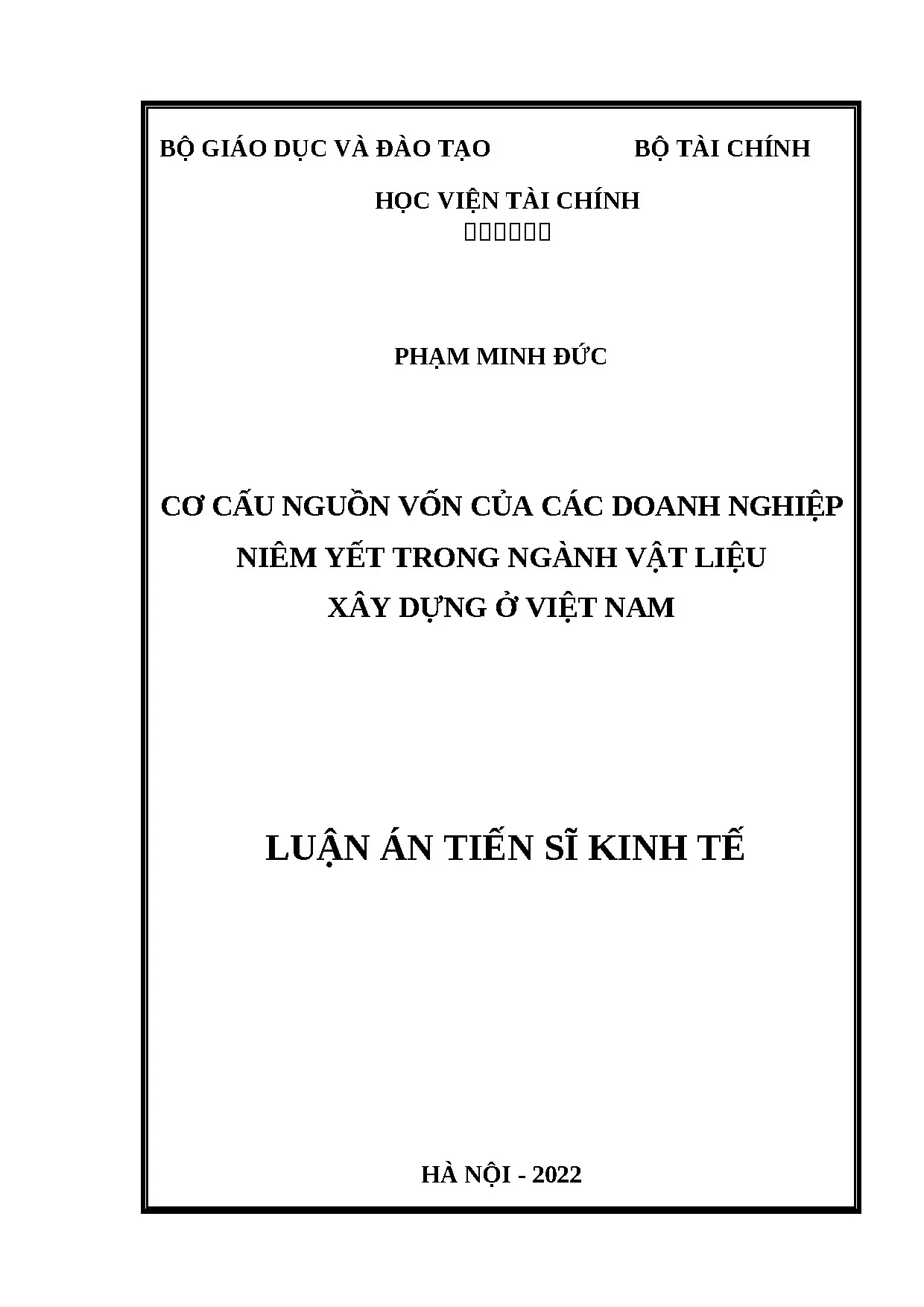 Cơ cấu nguồn vốn doanh nghiệp vật liệu xây dựng Việt Nam