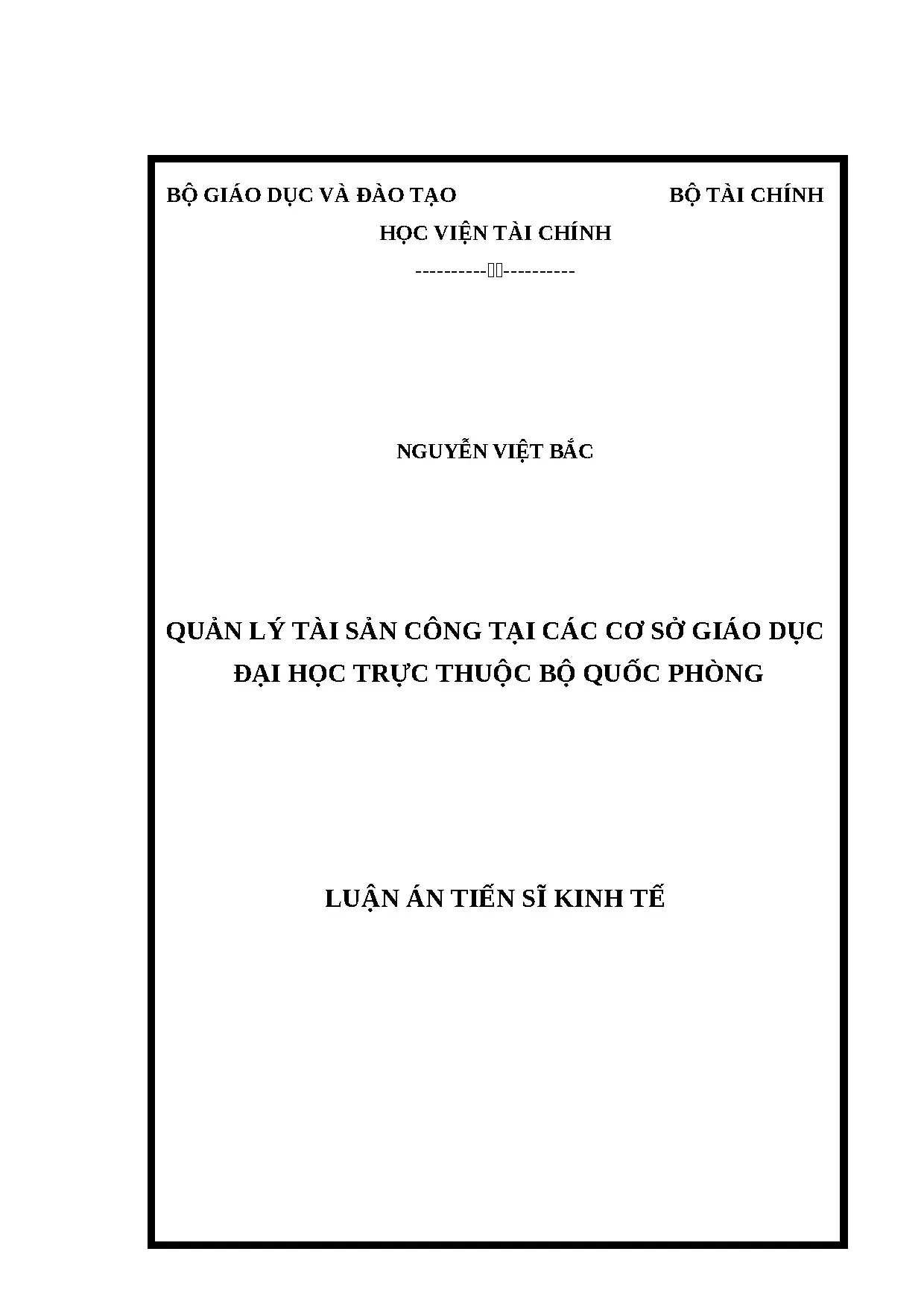 Luận án tiến sĩ kinh tế đề tài quản lý tài sản công tại các