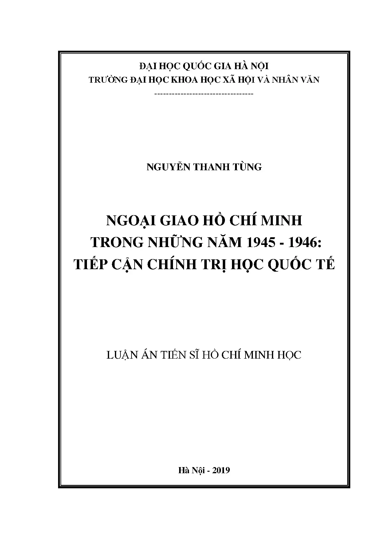 Luận án tiến sĩ ngoại giao hồ chí minh trong những năm 1945