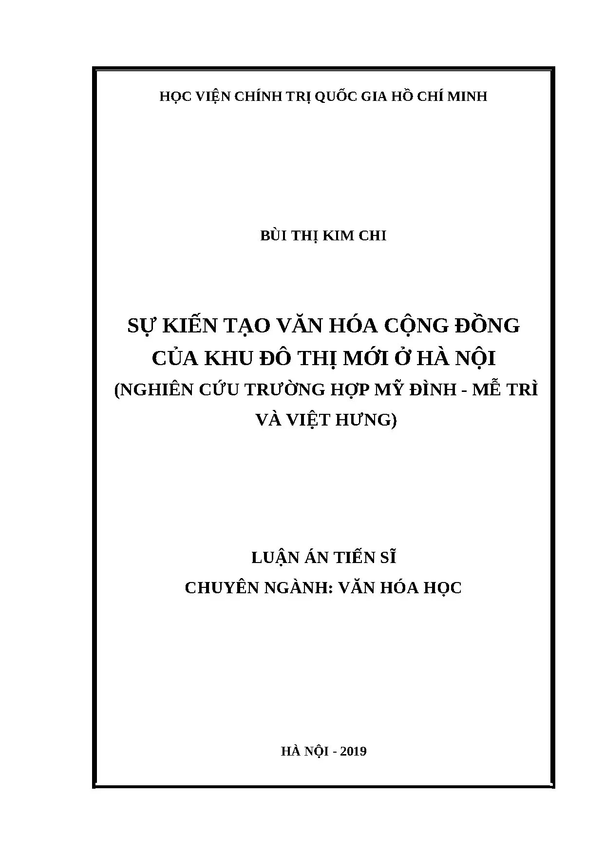 Kiến tạo văn hóa cộng đồng khu đô thị mới Hà Nội