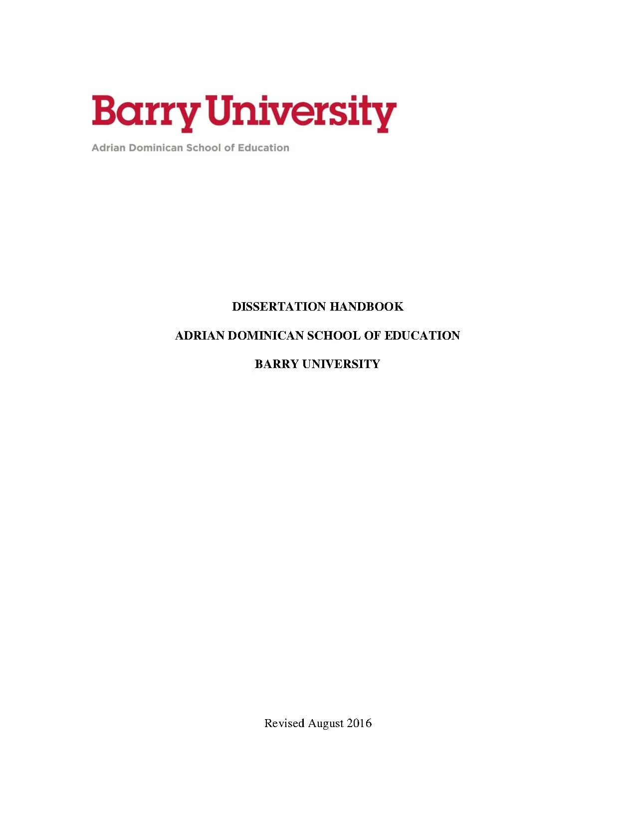 Phd dissertation handbook