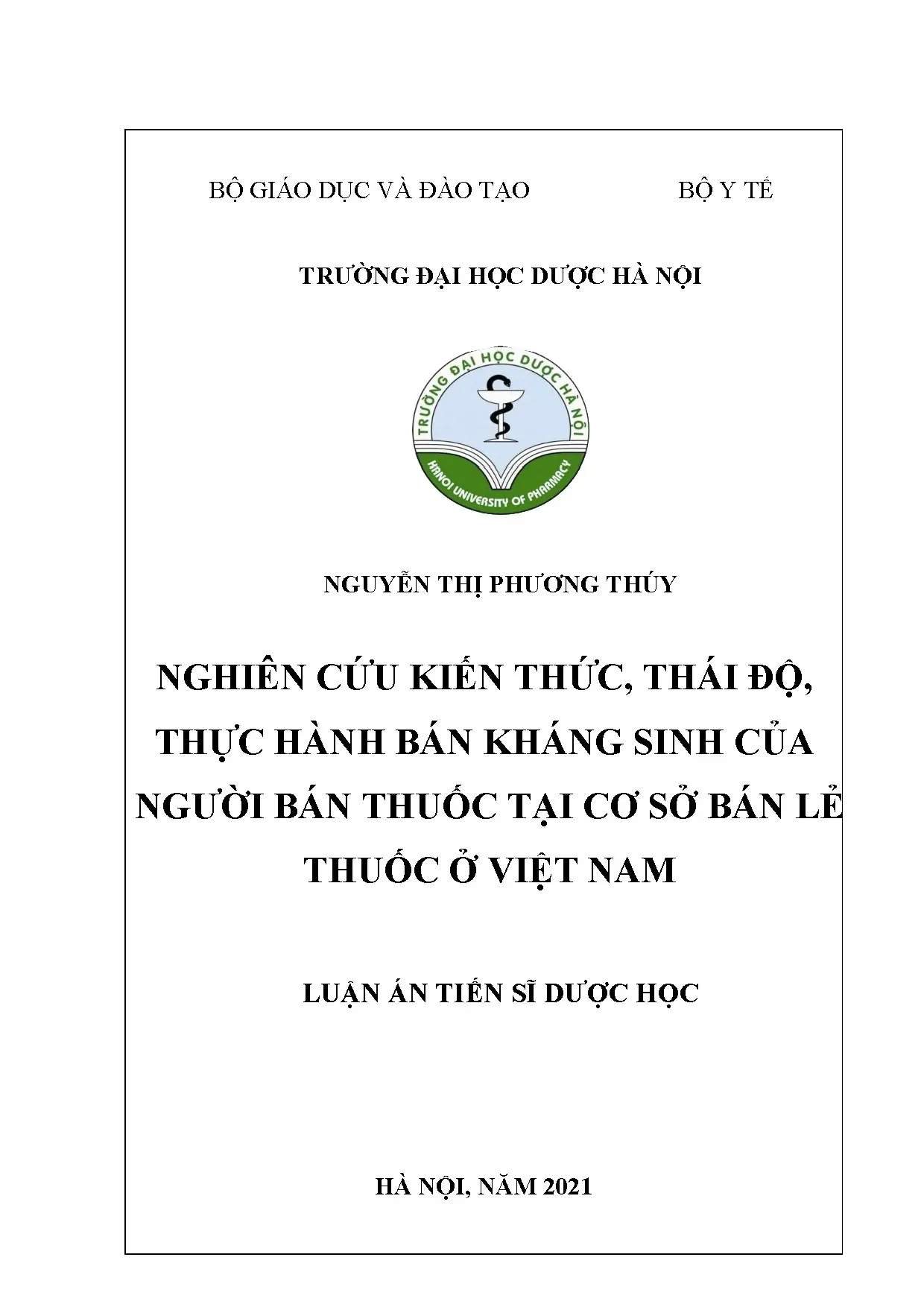 Kiến thức, Thái độ, Thực hành Bán Kháng Sinh của Người Bán Thuốc VN