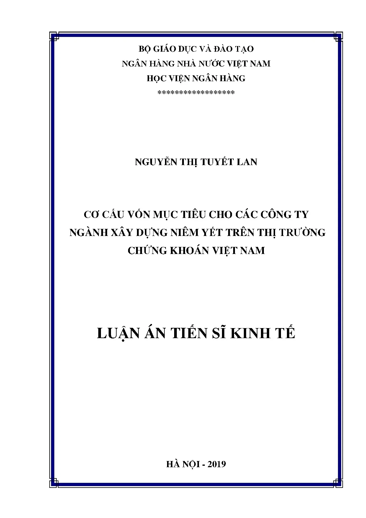 Cơ cấu vốn mục tiêu doanh nghiệp xây dựng Việt Nam