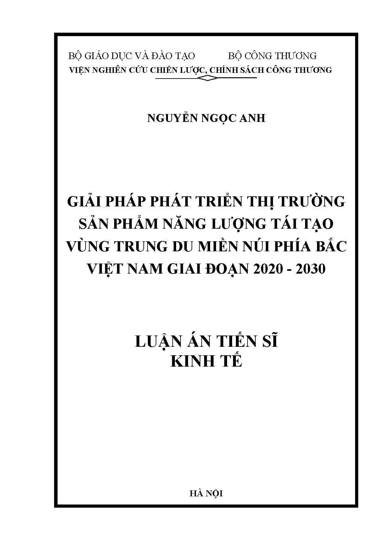 Luận án tiến sĩ giải pháp phát triển thị trường sản phẩm năn