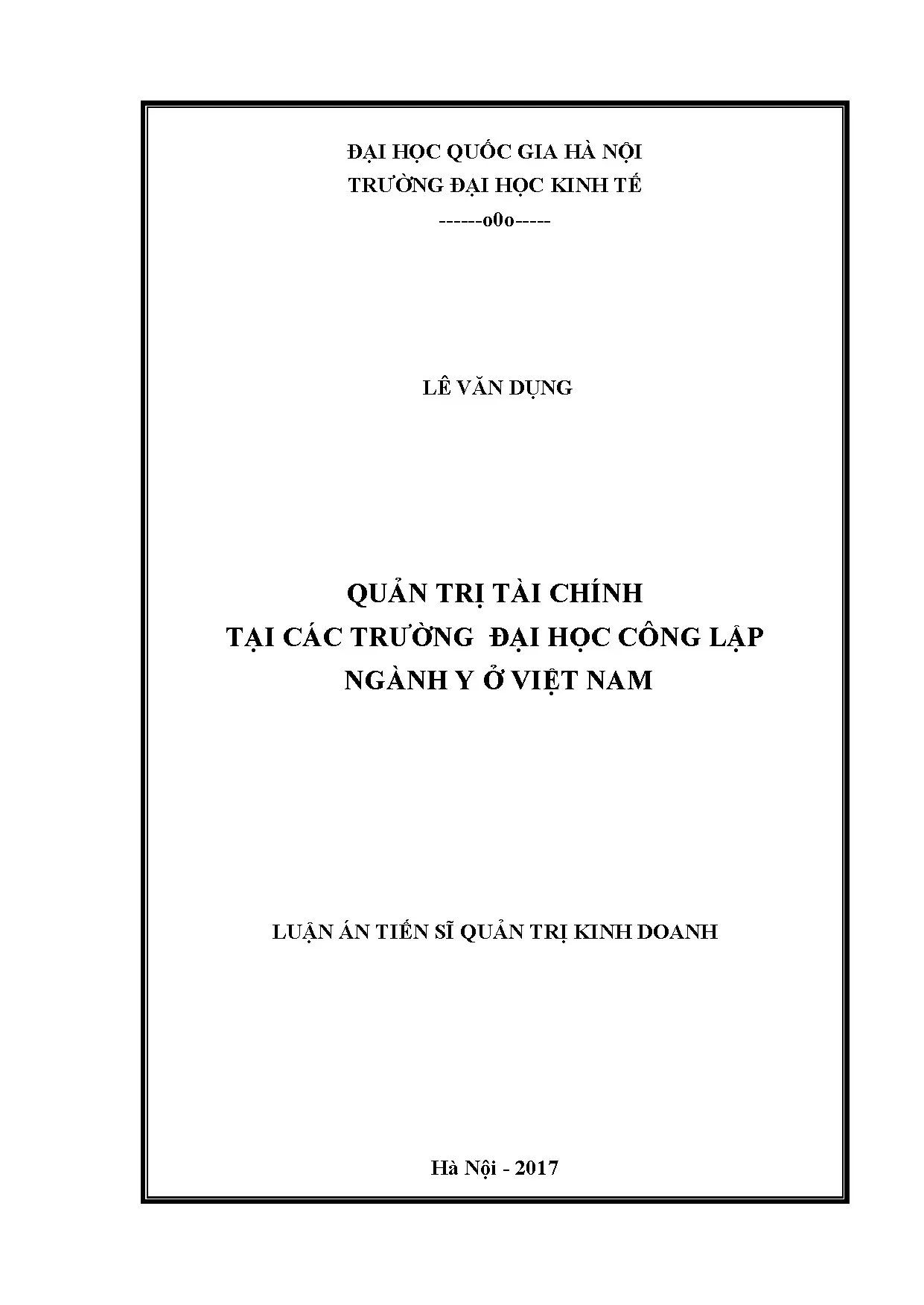 Luận án tiến sĩ quản trị tài chính tại các trường đại học cô
