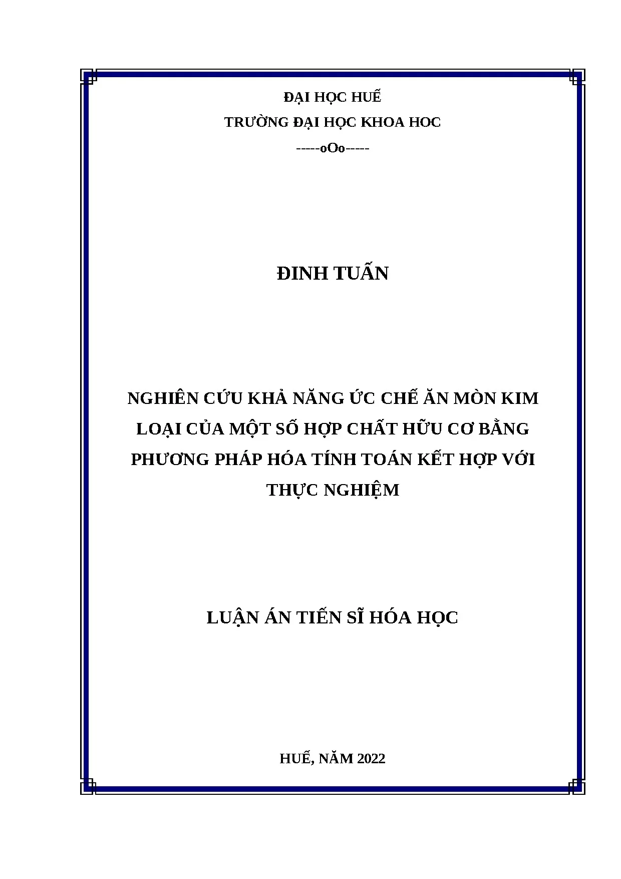 Ức chế ăn mòn kim loại: Hóa tính toán và thực nghiệm