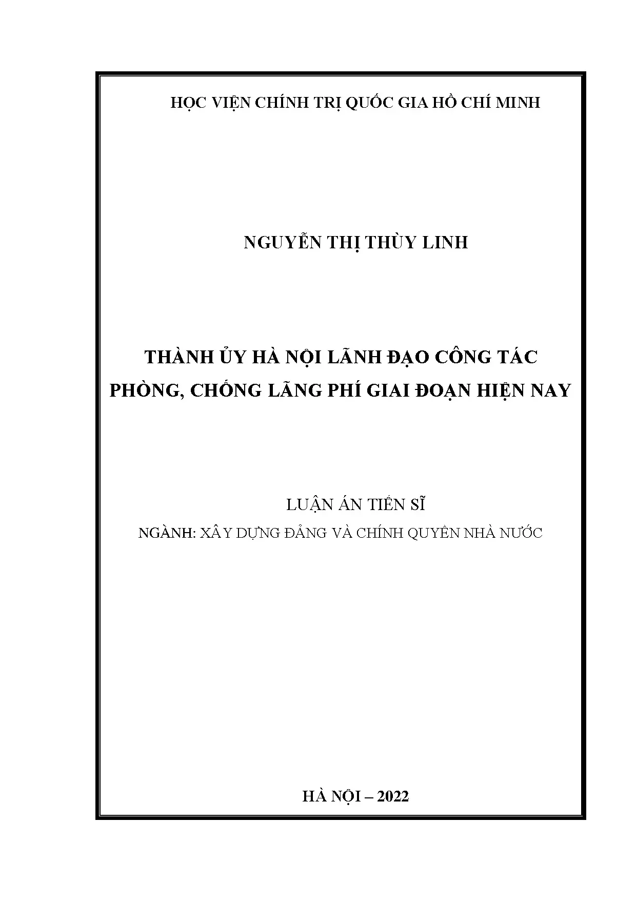 Thành ủy hà nội lãnh đạo công tác phòng chống lãng phí giai