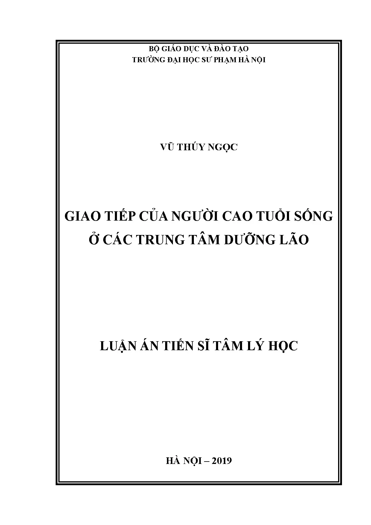 Giao tiếp của người cao tuổi sống ở trung tâm dưỡng lão