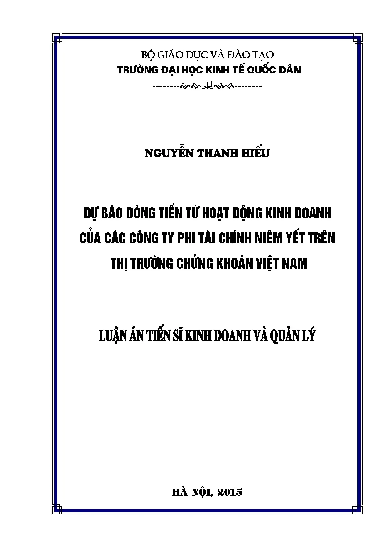 Dự báo dòng tiền DNNY Việt Nam