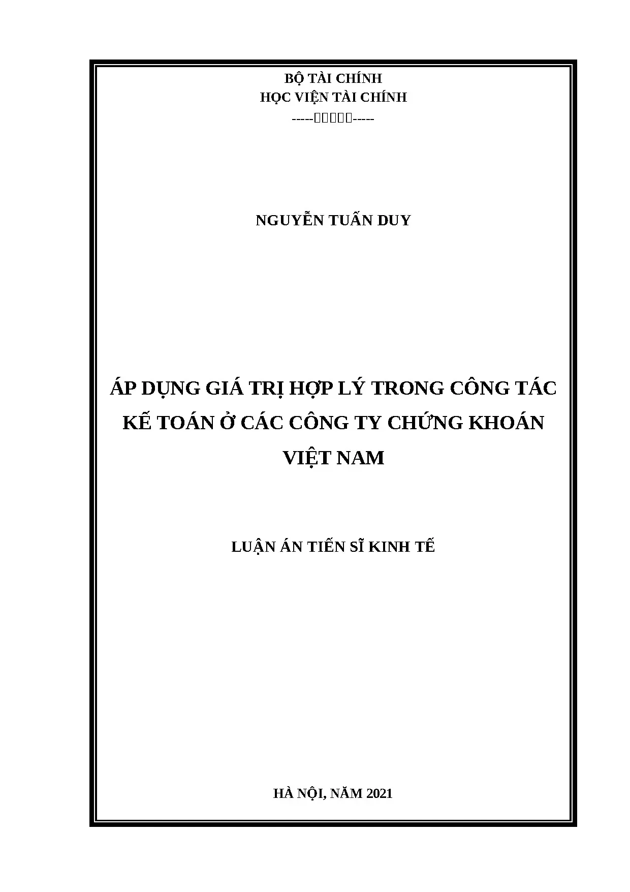 Áp dụng giá trị hợp lý trong kế toán tại các CTCK Việt Nam