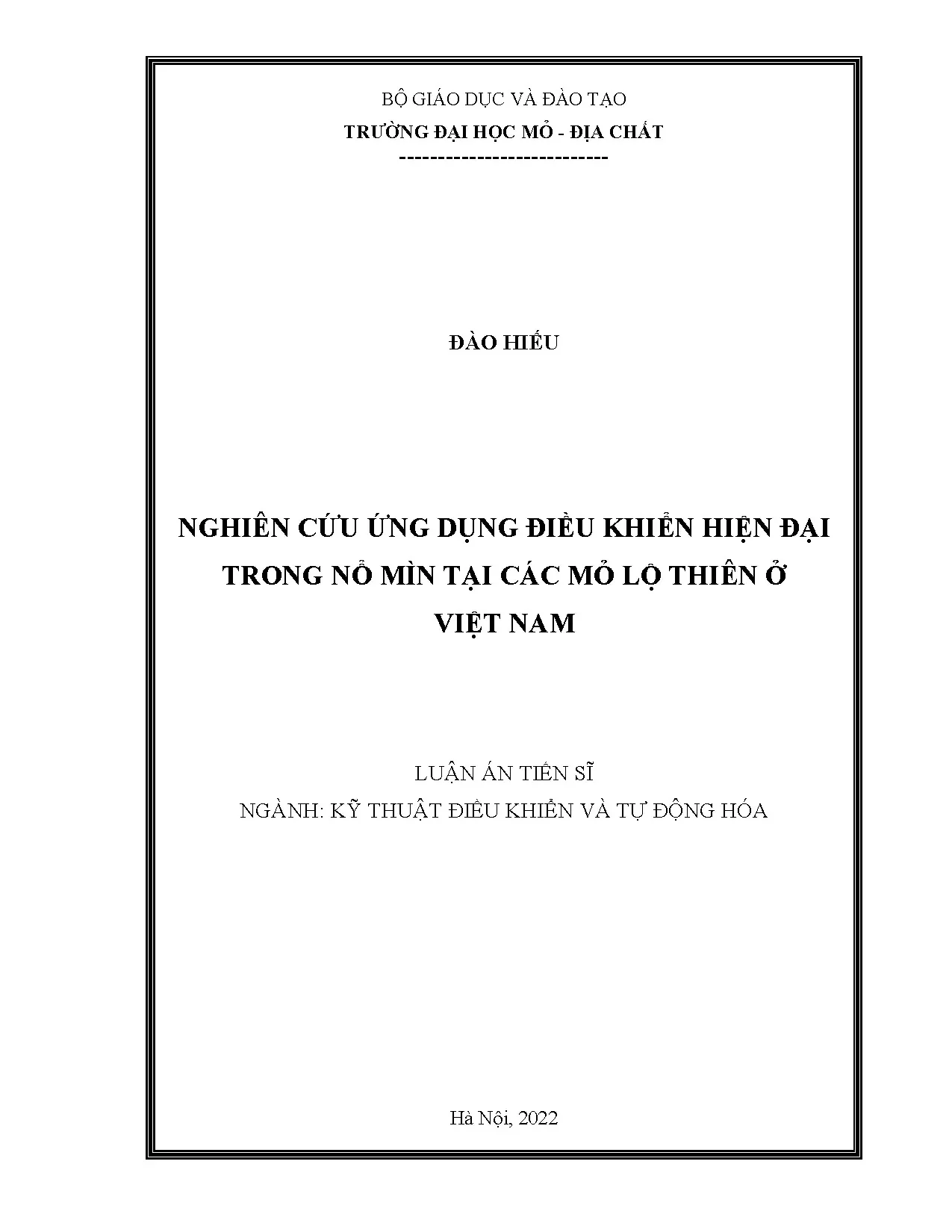 Ứng dụng điều khiển hiện đại trong nổ mìn mỏ lộ thiên Việt Nam