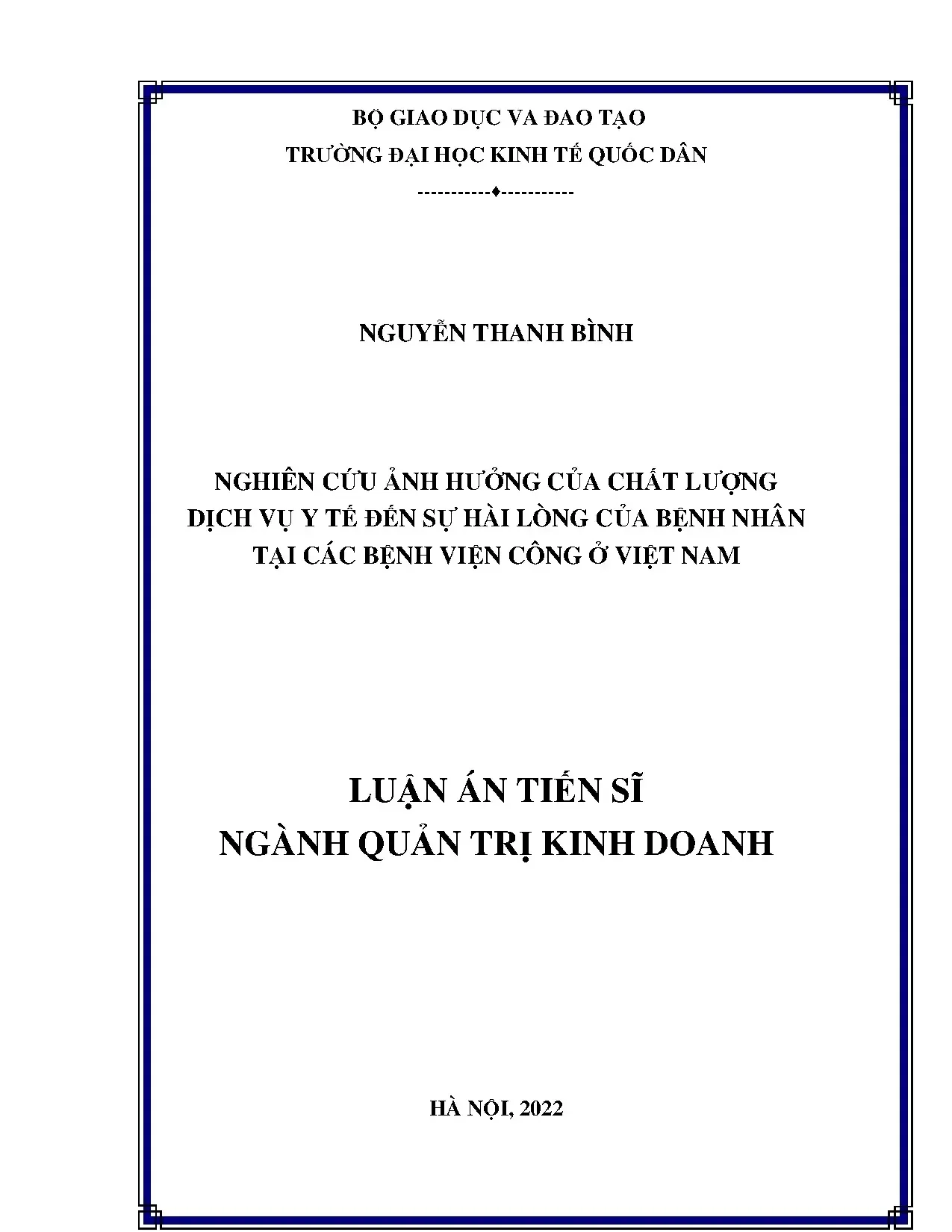 Luận án tiến sĩ ngành quản trị kinh doanh nghiên cứu ảnh hưở
