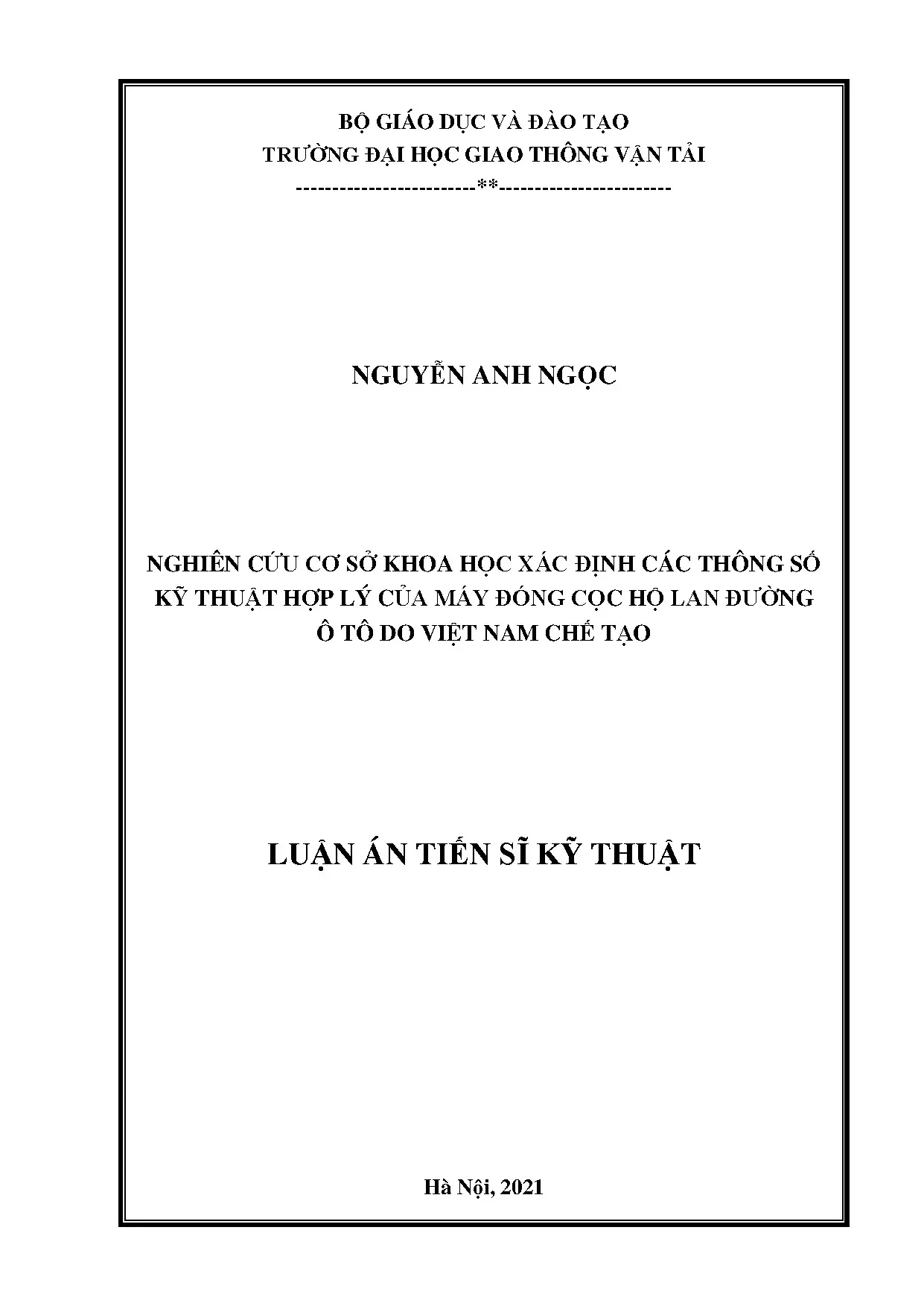 Thông số máy đóng cọc hộ lan Việt Nam: Nghiên cứu khoa học