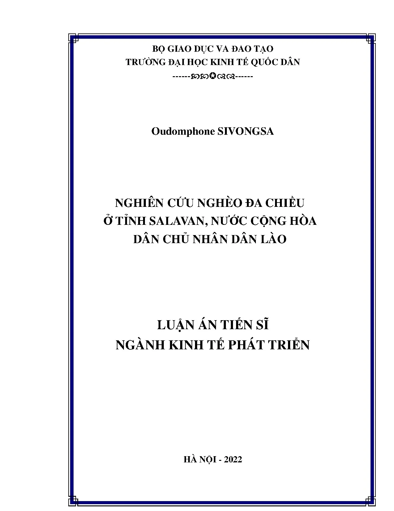 Luận án tiến sĩ ngành kinh tế phát triển nghiên cứu nghèo đa