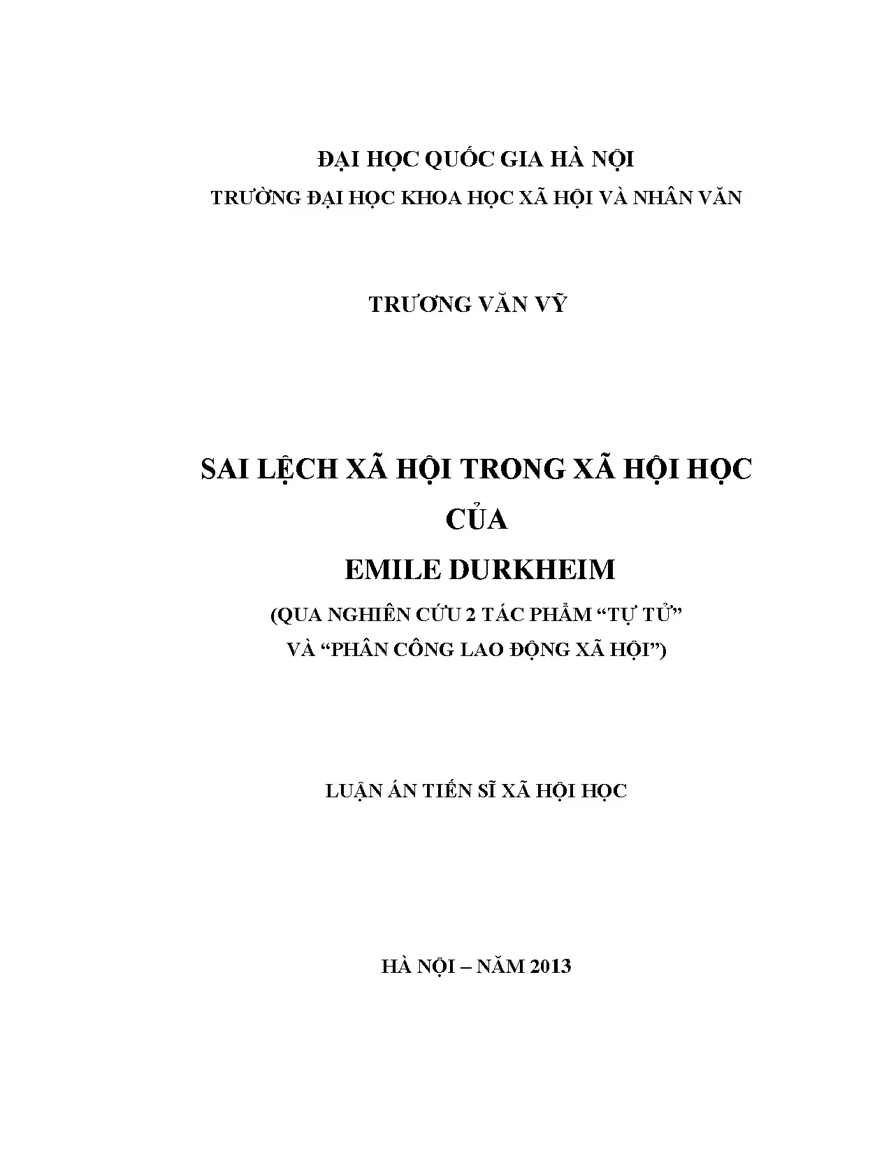 Sai lệch xã hội trong xã hội học Durkheim qua hai tác phẩm