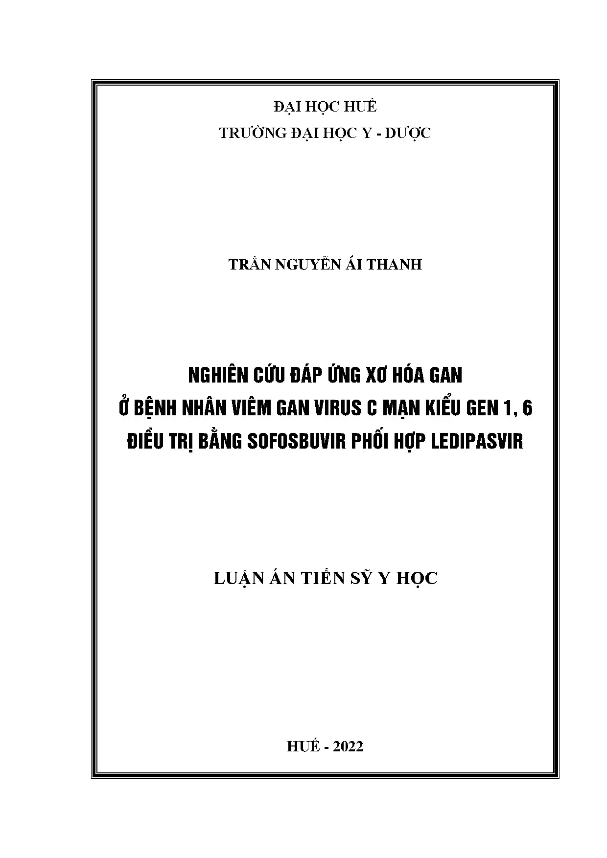 Đáp ứng xơ hóa gan với Sofosbuvir/Ledipasvir