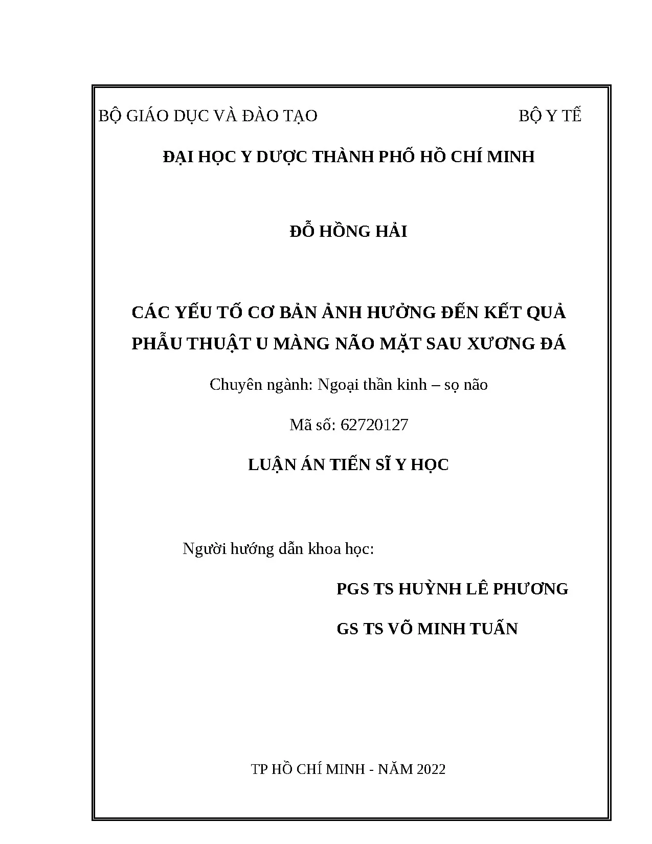 Phẫu thuật u màng não mặt sau xương đá: Yếu tố ảnh hưởng