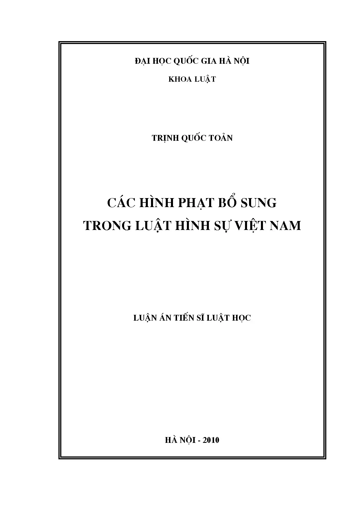 Luận văn thạc sĩ các hình phạt bổ sung trong luật hình sự vi