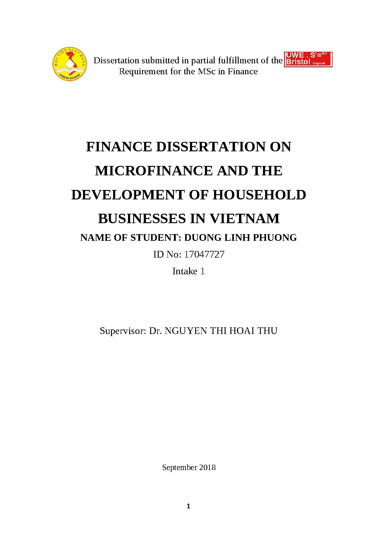 Finance dissertation onmicrofinance and thedevelopment of ho