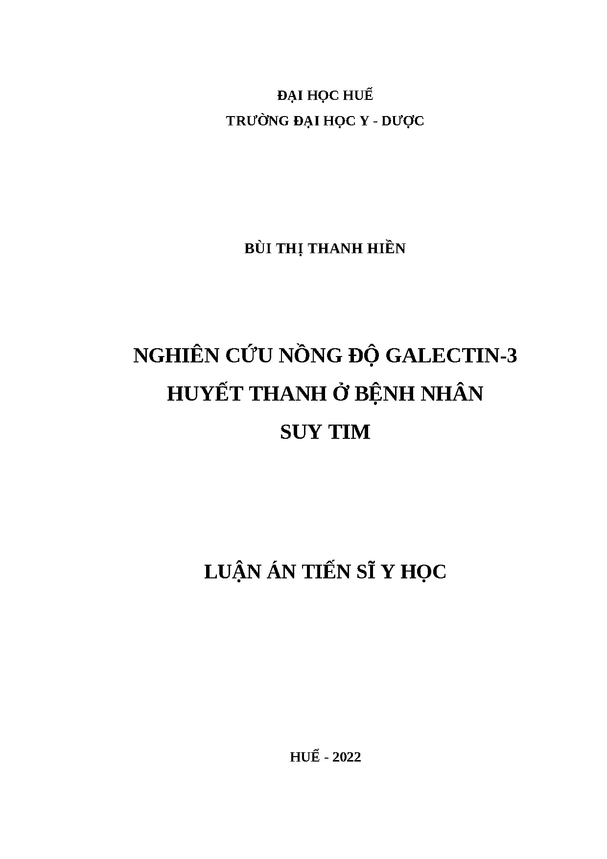 Nồng độ Galectin-3 huyết thanh ở bệnh nhân suy tim