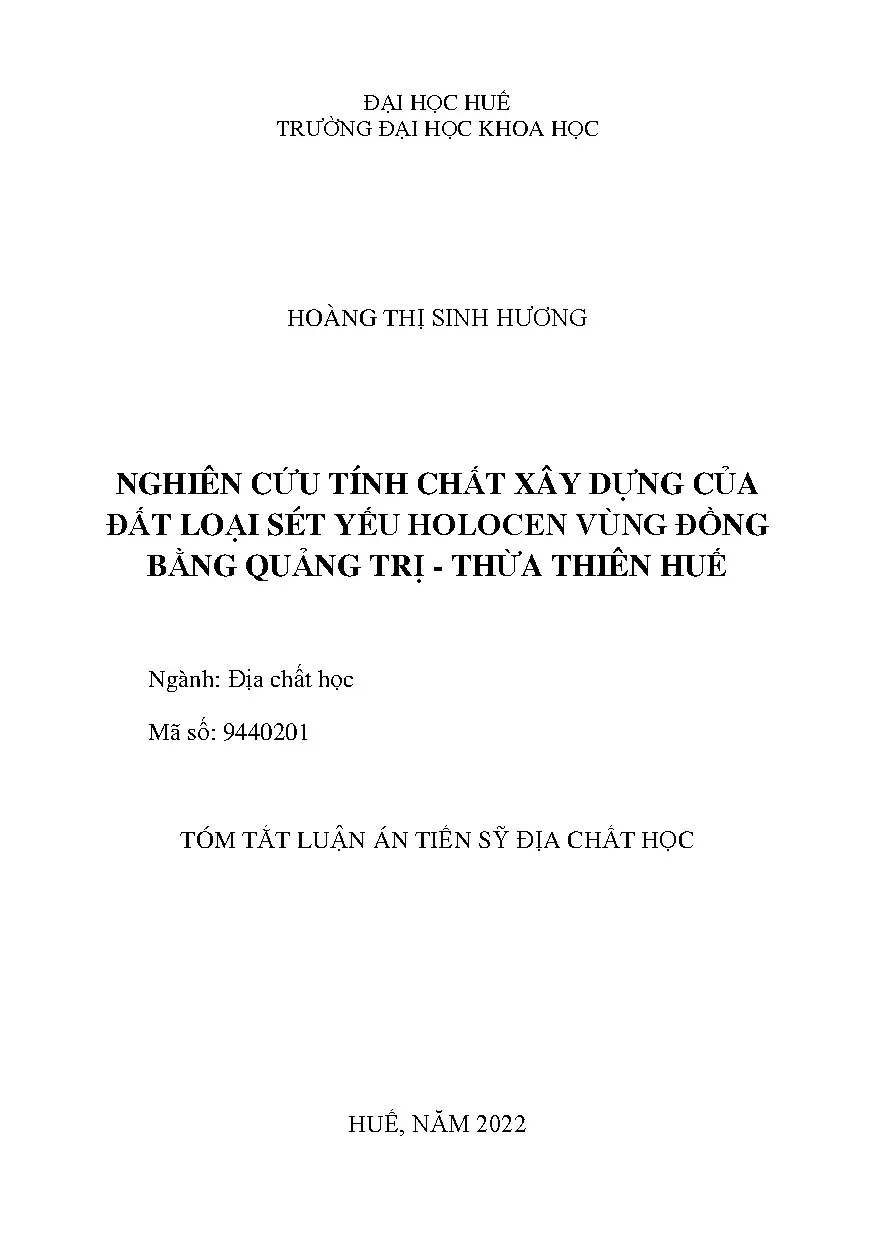 Nghiên cứu tính chất xây dựng của đất loại sét yếu holocen v